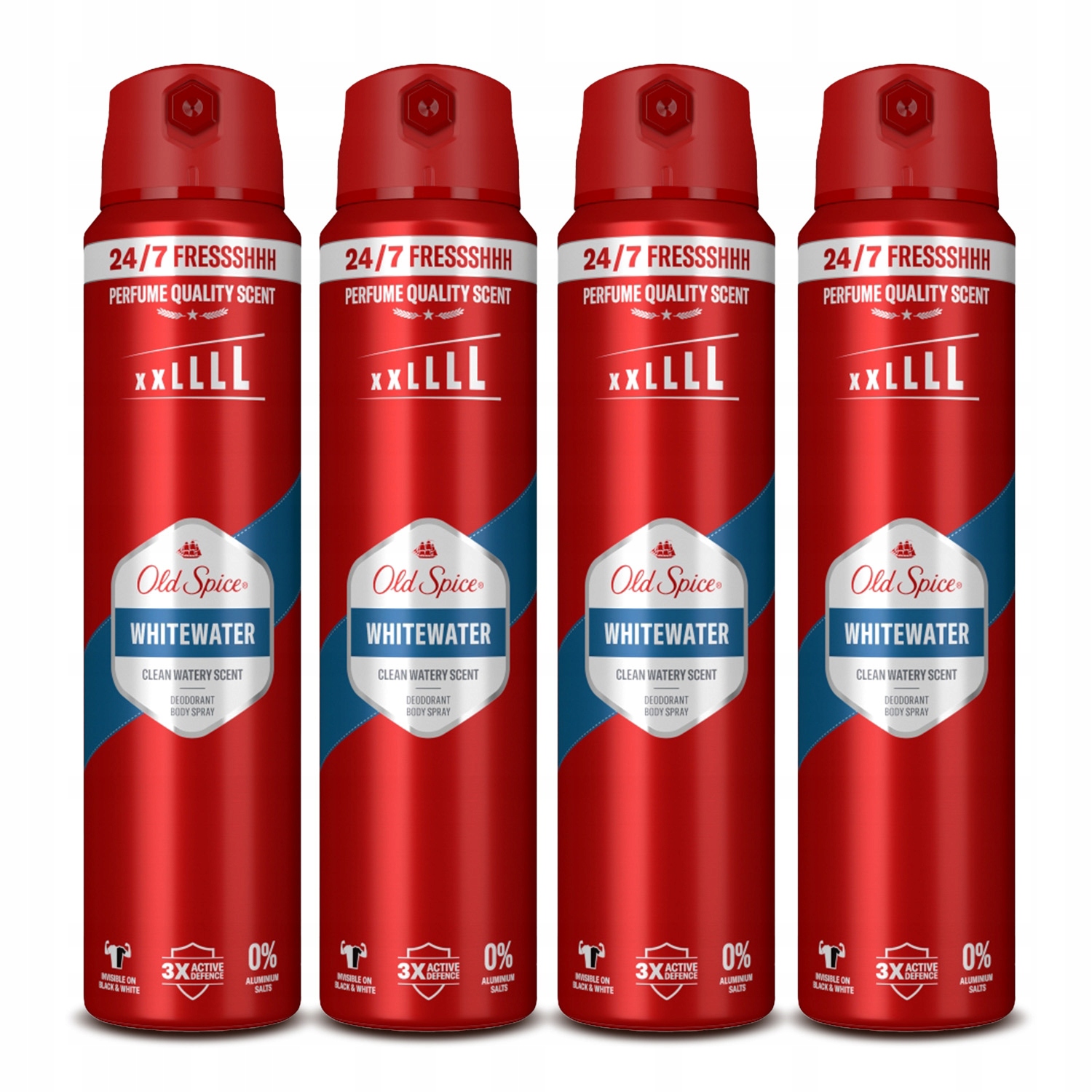 Zestaw Old Spice Whitewater Dezodorant w sprayu dla mężczyzn 250ml x4