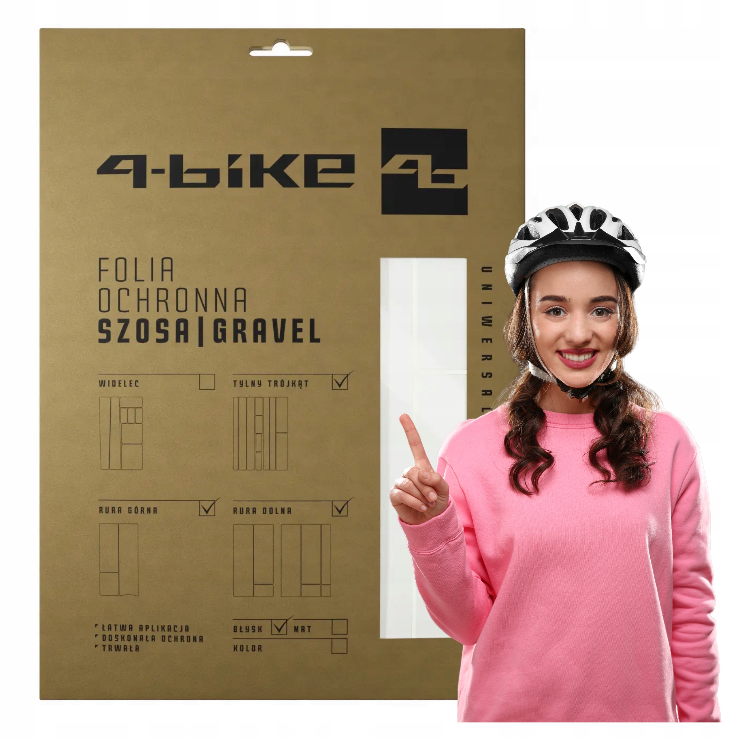 Folia ochronna na rower Szosa Gravel połysk Full