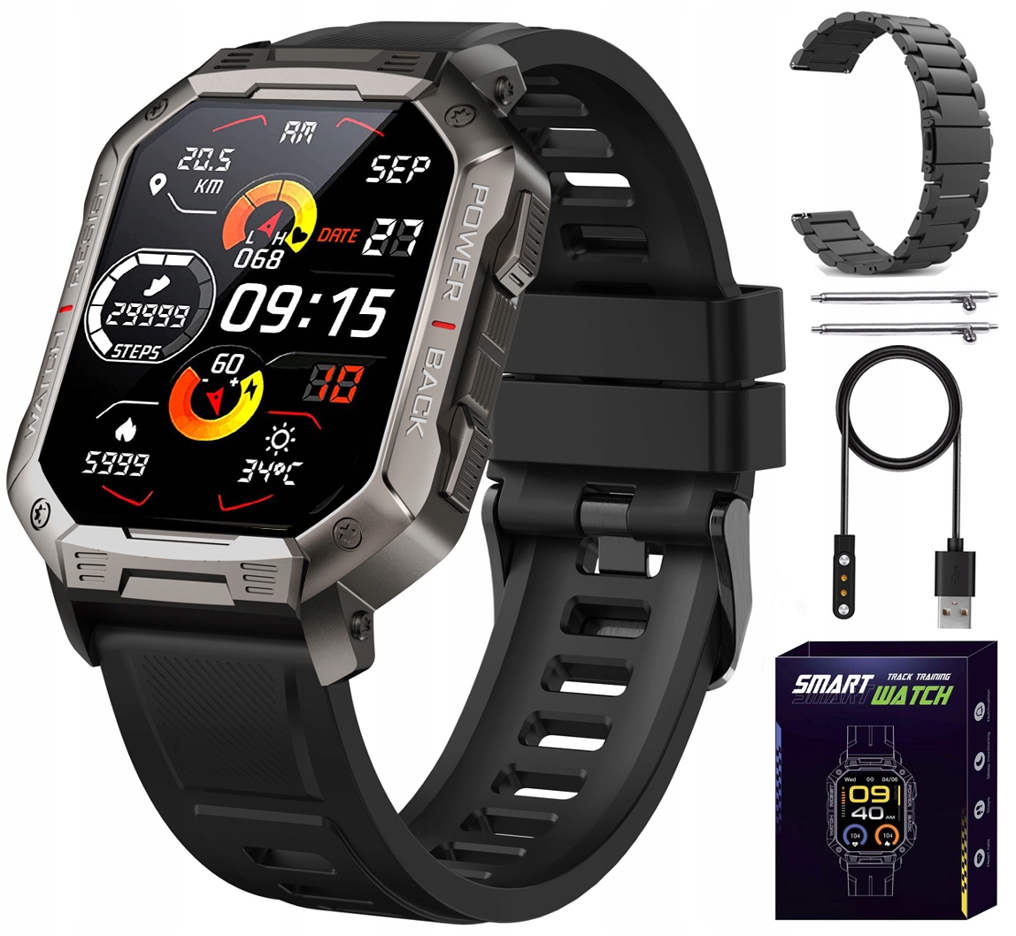 Zegarek SmartWatch MĘSKI SPORTOWY ROZMOWY 410mAH