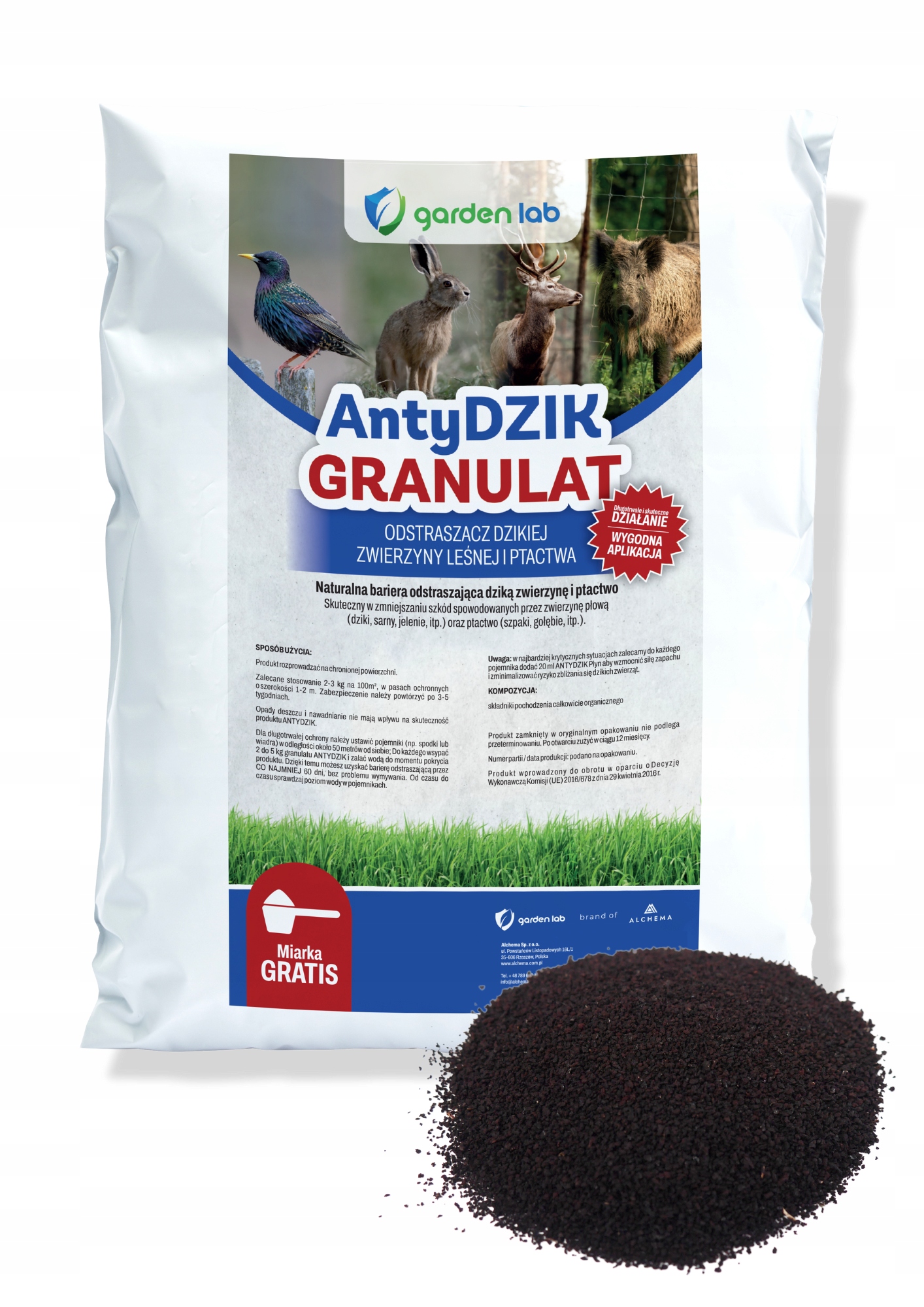 AntiDZIK granulát odpuzovač srnců, jelenů, divokých ptáků, zajíců 10 kg