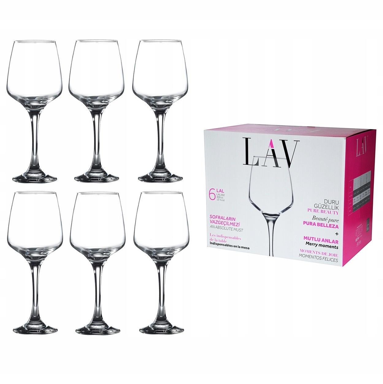 

Lav Lal kieliszki do wina wody 400 ml 6 szt