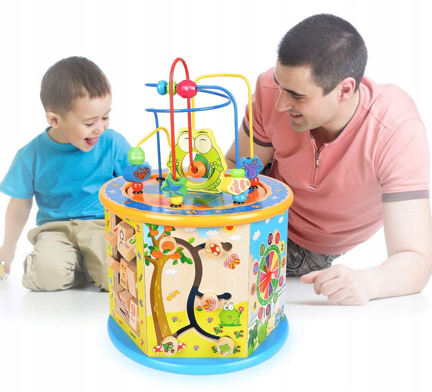 

Drewniana Kostka Edukacyjna Sorter 8w1 Układanka