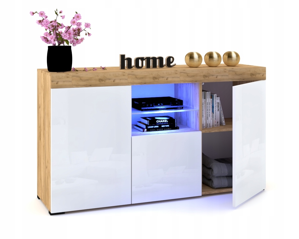 Velká bílá komoda Craft Police FRIDA135 Led