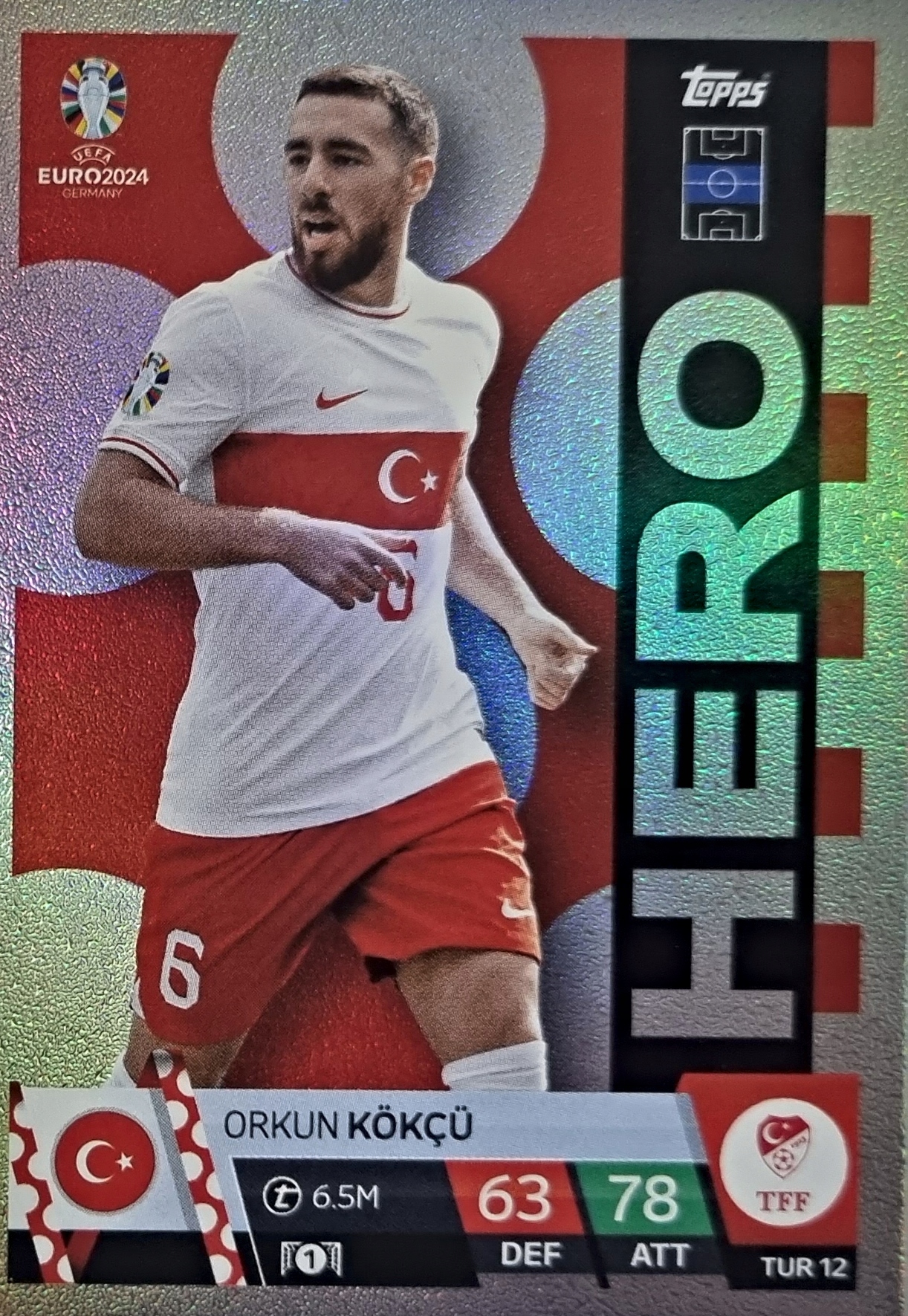 Euro 2024 Topps Match Attax Hero Tur 12 Orkun Kokcu
