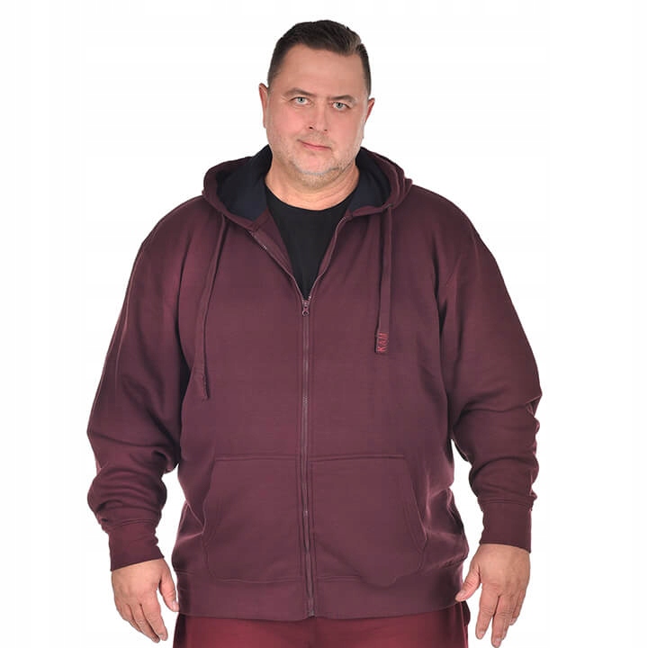 Bluza męska duża rozpinana Kam 503H bordo 5XL