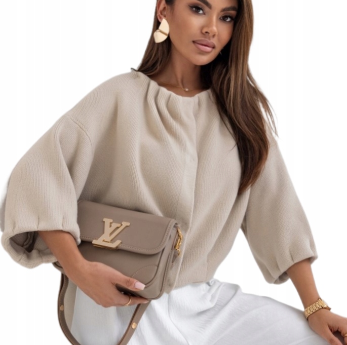 Cocomore Svetr Bomber Bolerko Přehoz Béžová