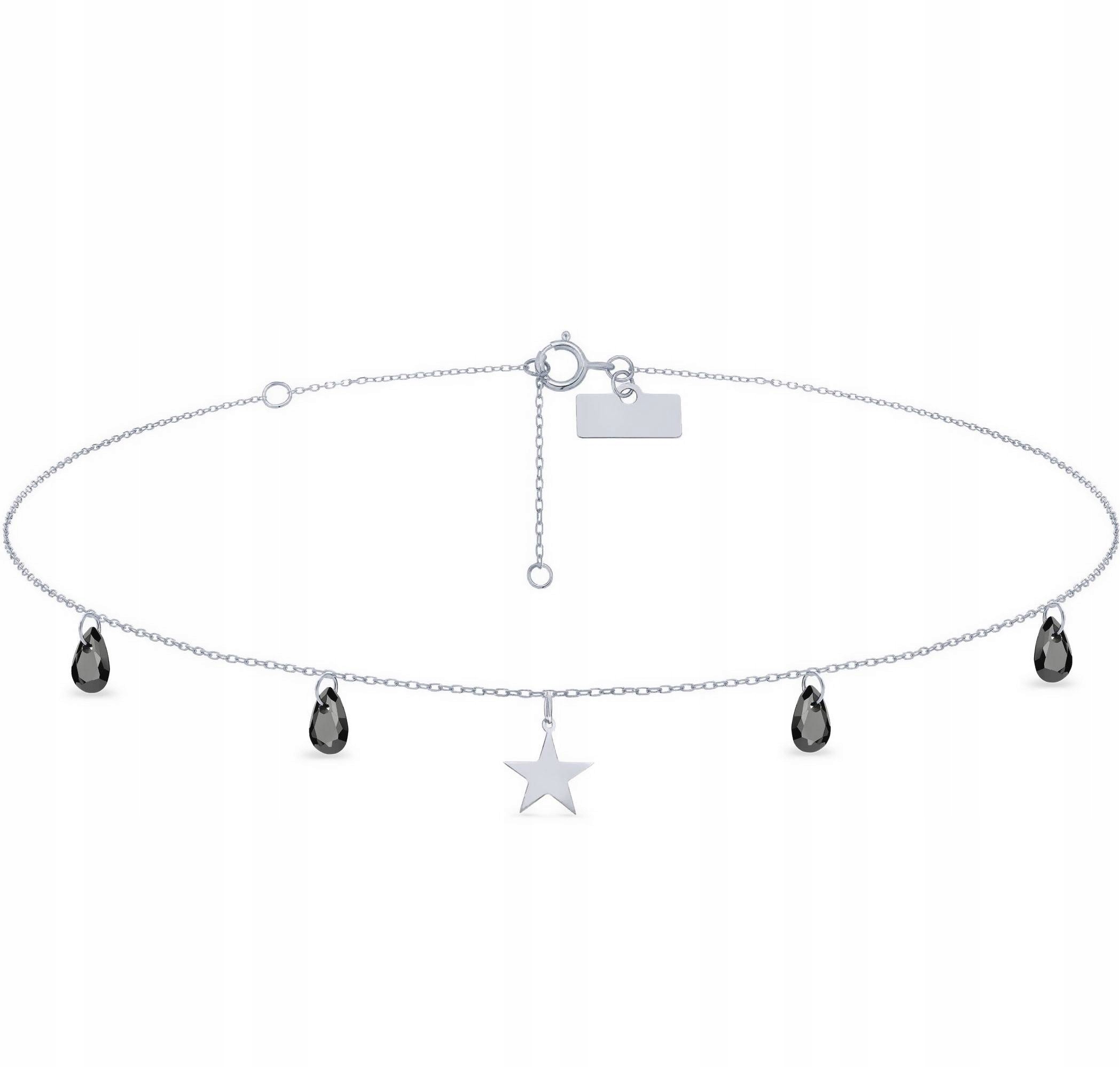 

Srebrny naszyjnik 925 Celebrytka Choker Łezka star