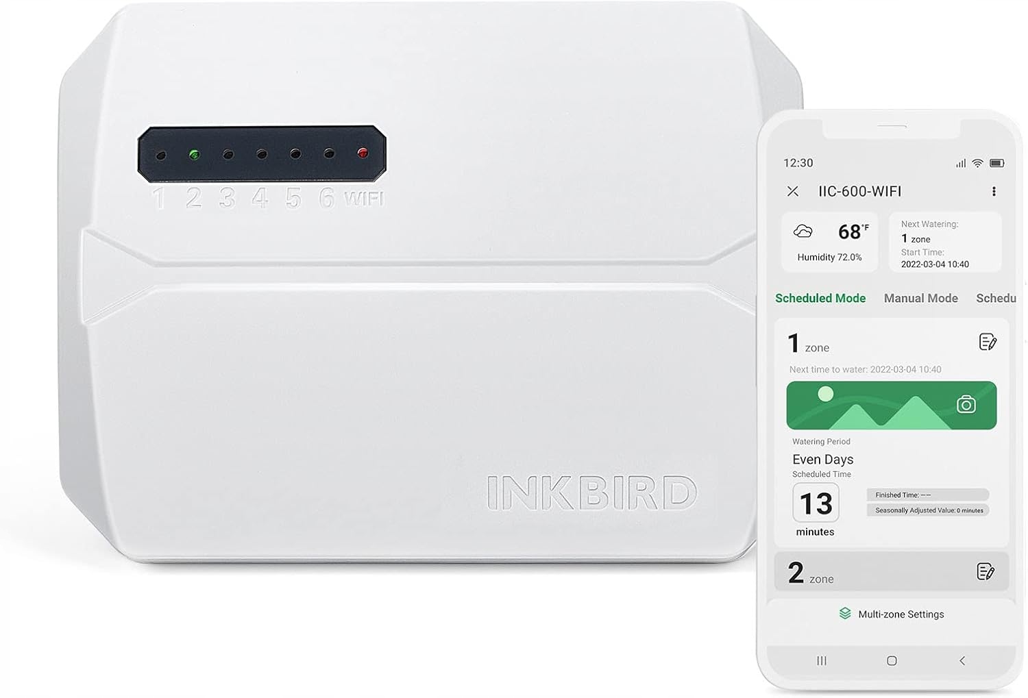 Inkbird automatický programátor zavlažovania WiFi 6-zón IIC-600