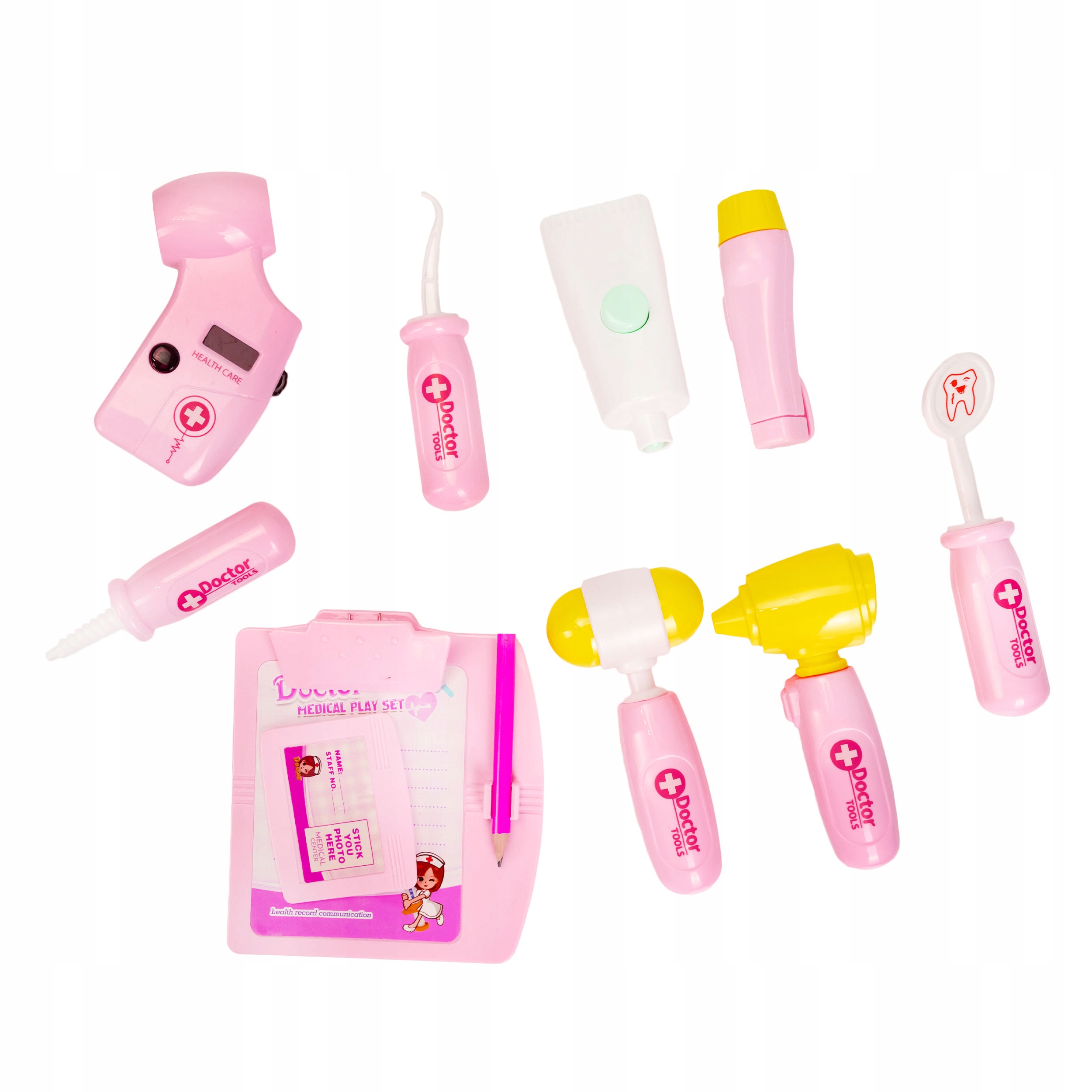 MAŁY DOKTOR ZESTAW LEKARSKI W KUFERKU DLA DZIEWCZYNKI FARTUCH AKCESORIA Marka click4TOYS