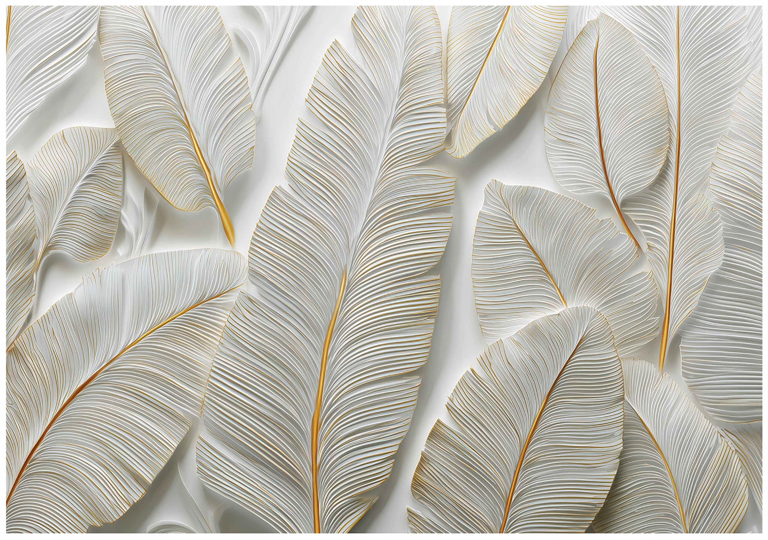 Fototapeta Perie Abstrakcia Zlatá Biela Boho Moderná Glamour 300x210