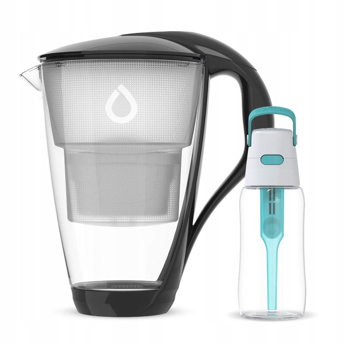 Skleněná konvice Dafi Crystal Černá Unimax s mátovou lahví Solid 0,5