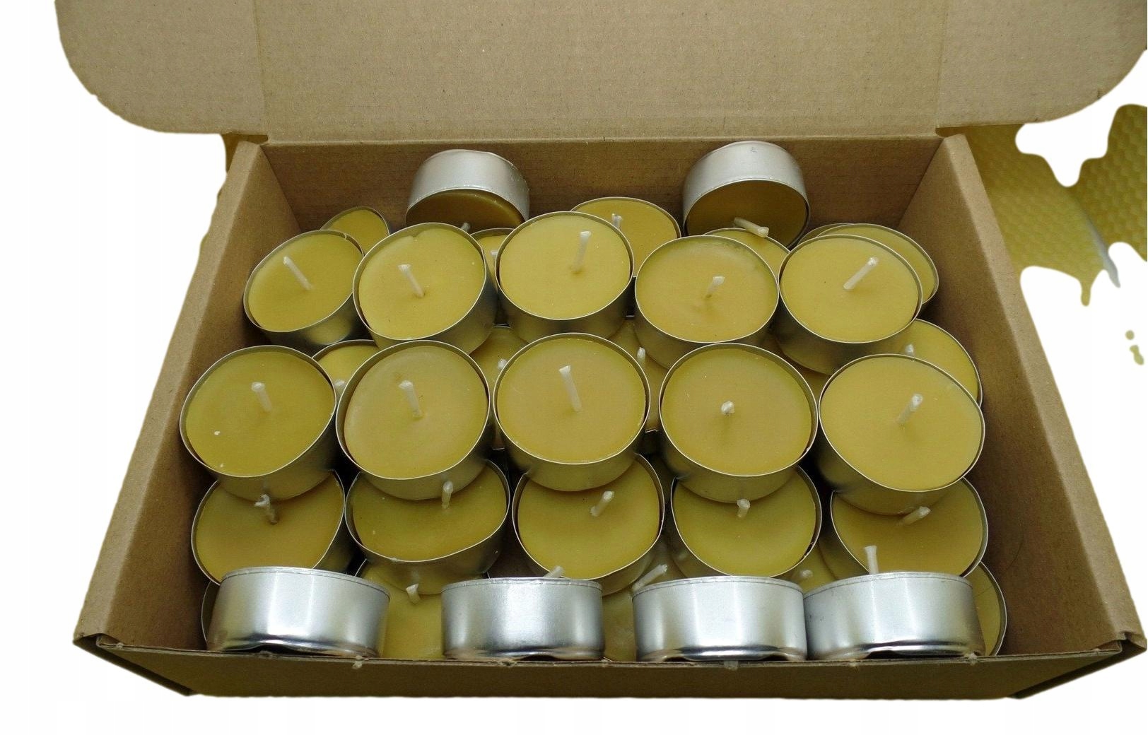 

Zestaw tealight podgrzewacze wosk pszczeli 50 szt