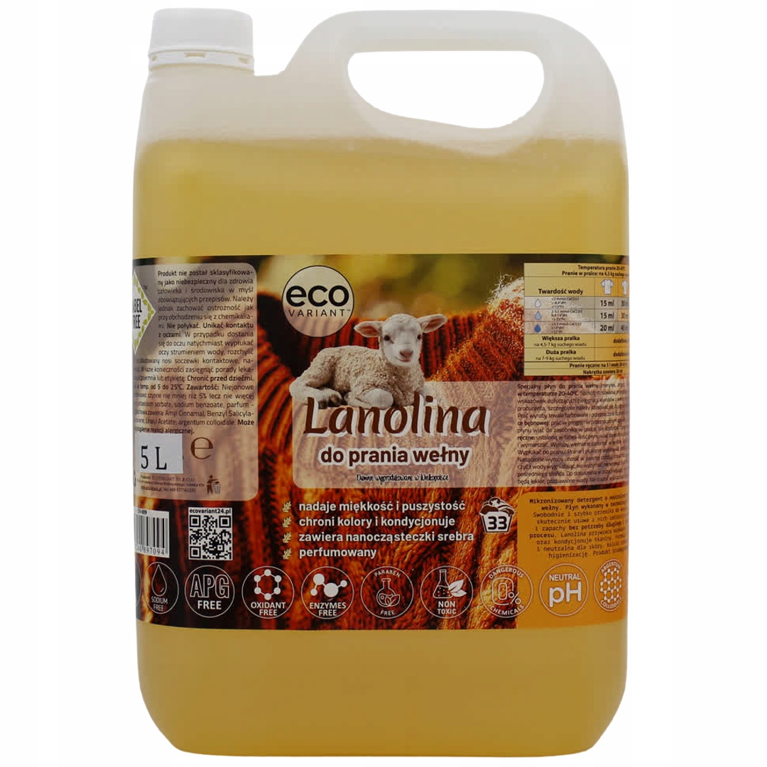 Lanolina kwiatowa premium do prania wełny merino angora kaszmir moher 5L