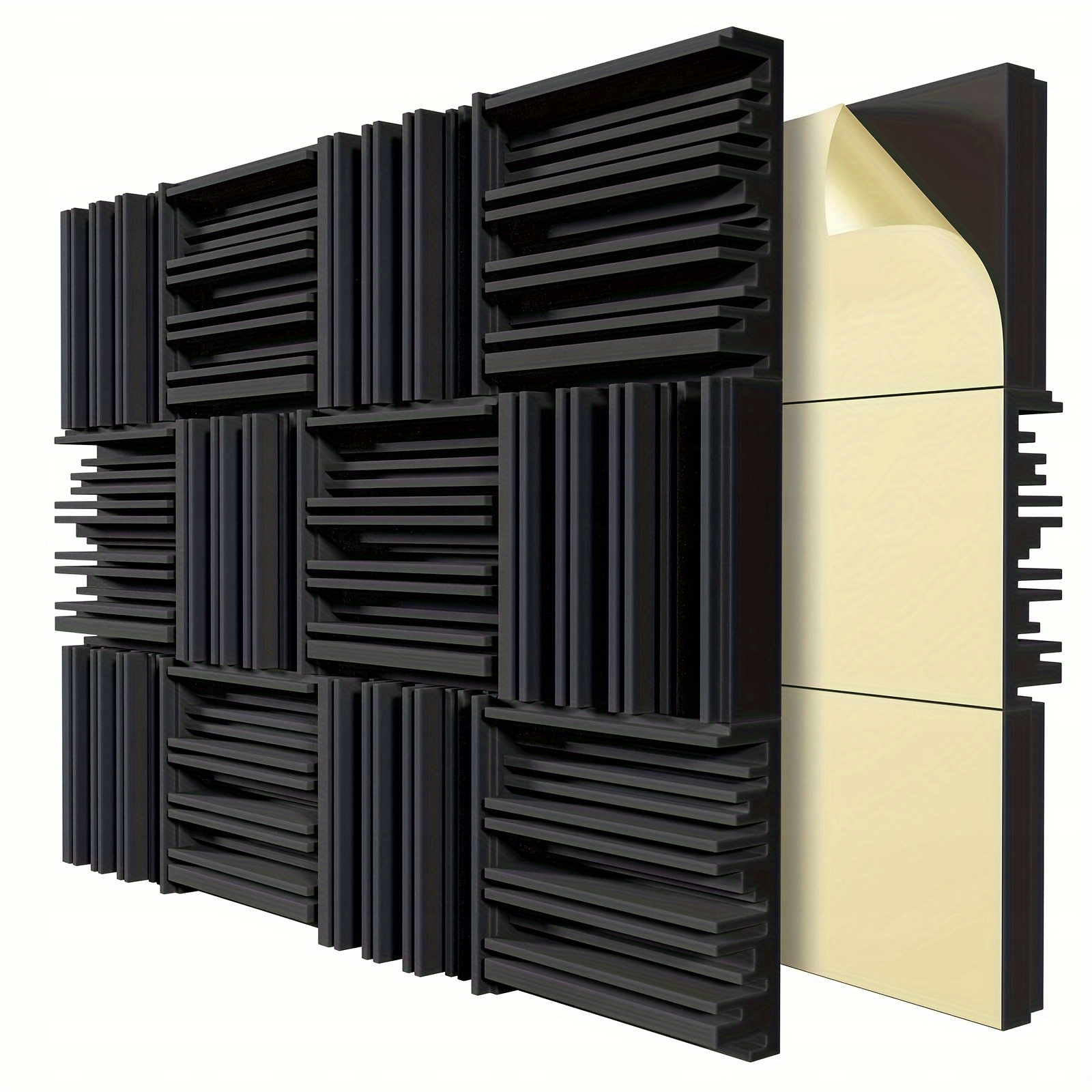 Stěnové panely černé akustické Ekvalizéry pohlcování zvuku 30X30X5CM