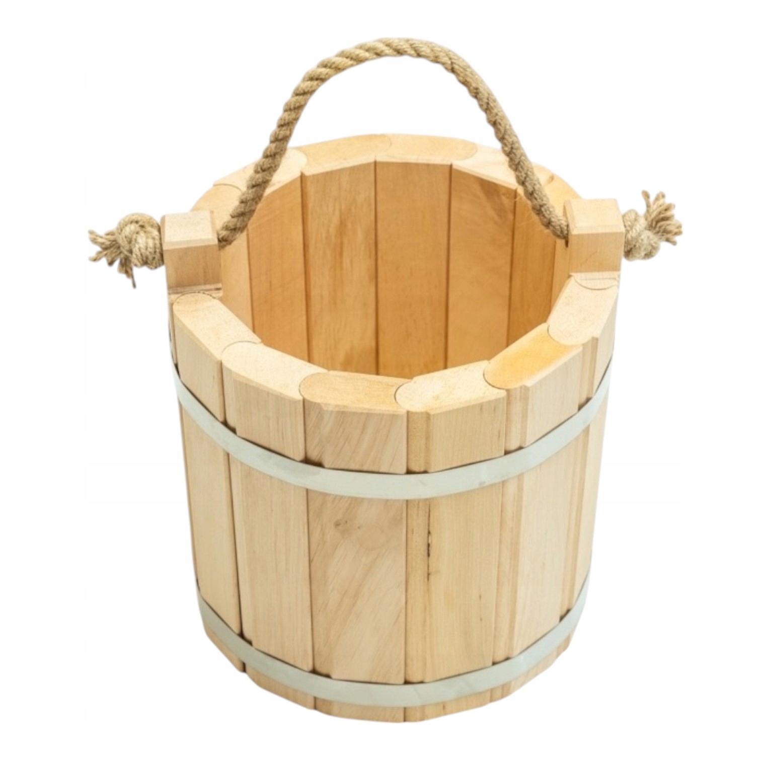 Kbelík do květináče dřevěný ozdobný olšový 28 cm 7,5 l Bezbarvý pevný