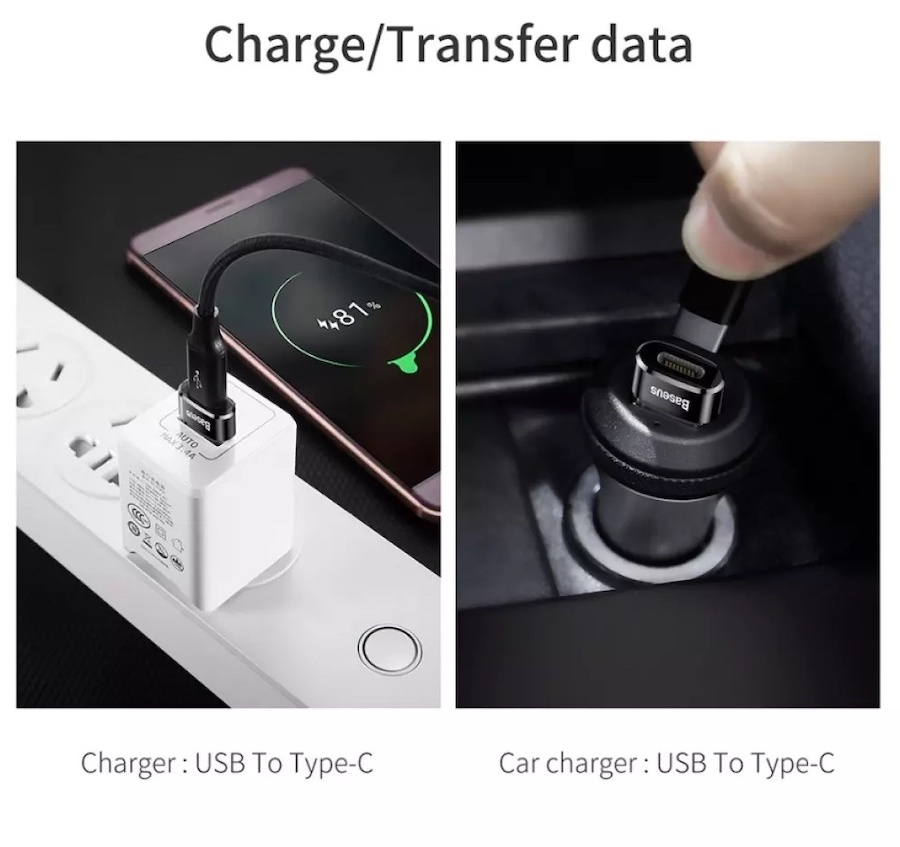 Adapter USB-C żeński - USB-A męski OTG Fast 3A Marka Baseus