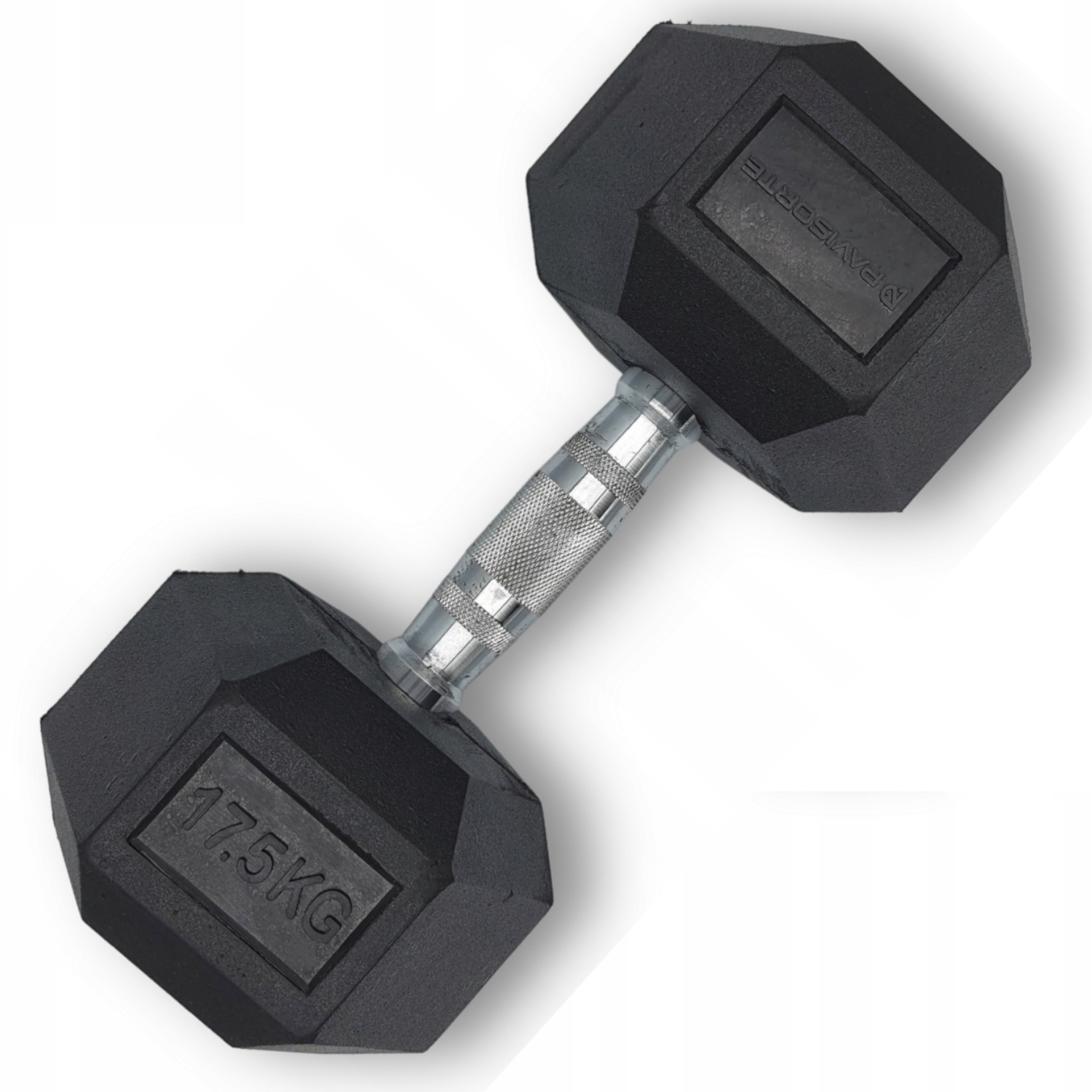 Hantla Hex 17,5kg Do Ćwiczeń Gumowany Stal Chrom Hantel Solidne Pro