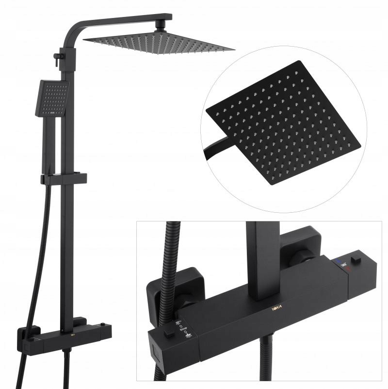 

Zestaw prysznicowy termostat bateria deszczownica