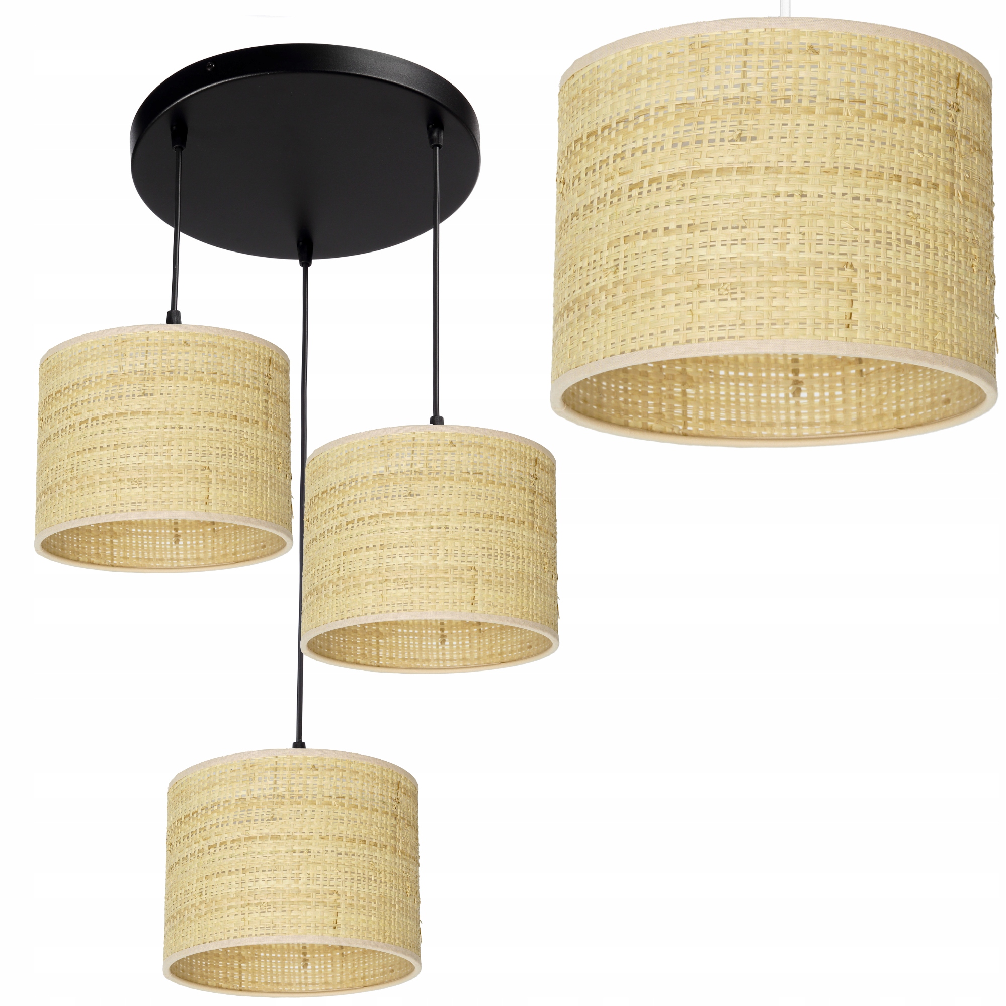 Závěsná Stropní Lampa Skandinávská Ratanová Stínidlo Boho E27 Polská