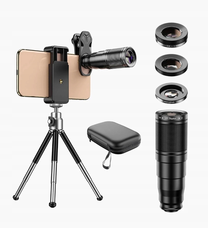 Obiektyw Do Aparatu Telefonu 22X Statyw Fotograficzny Stojak Tripod Apexel