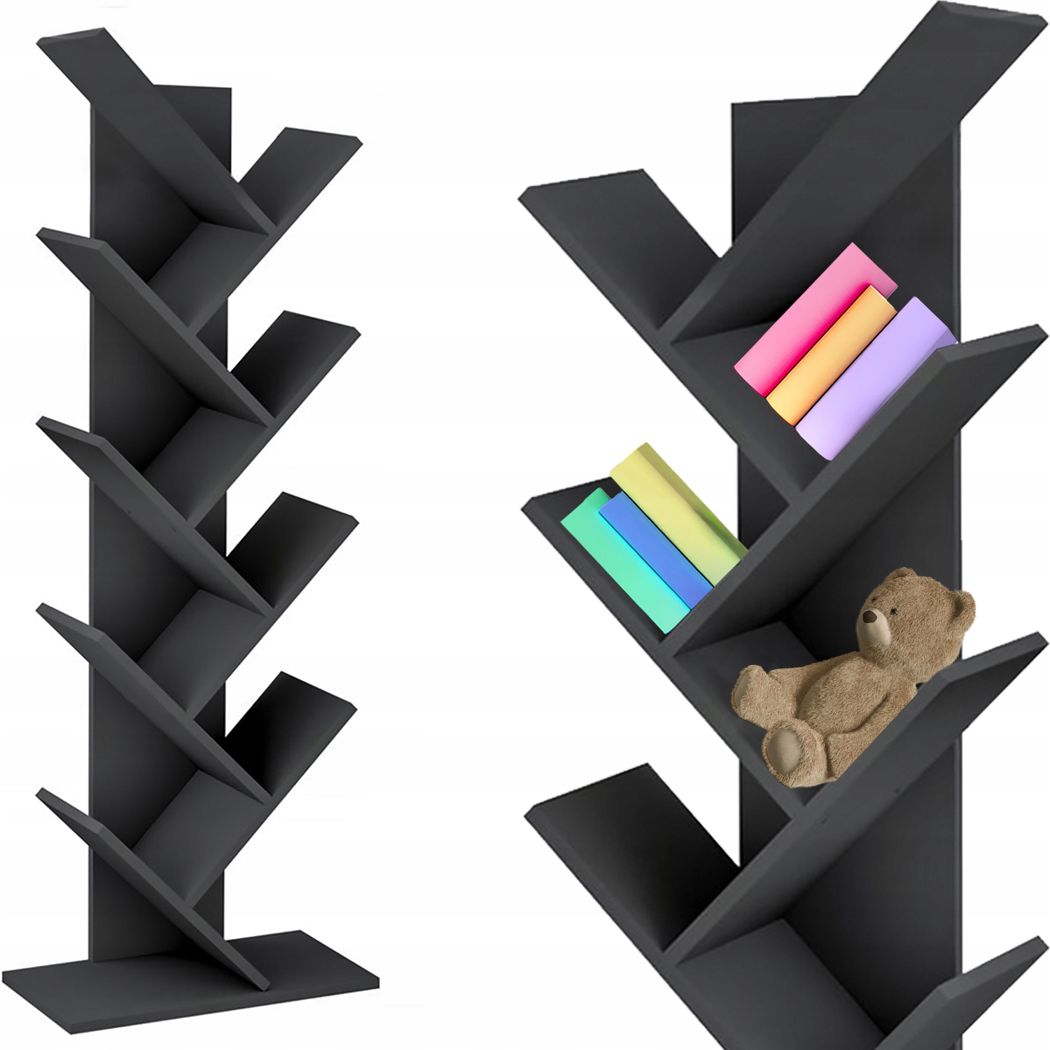 REGAŁ szafka na książki PS 152 cm czarny