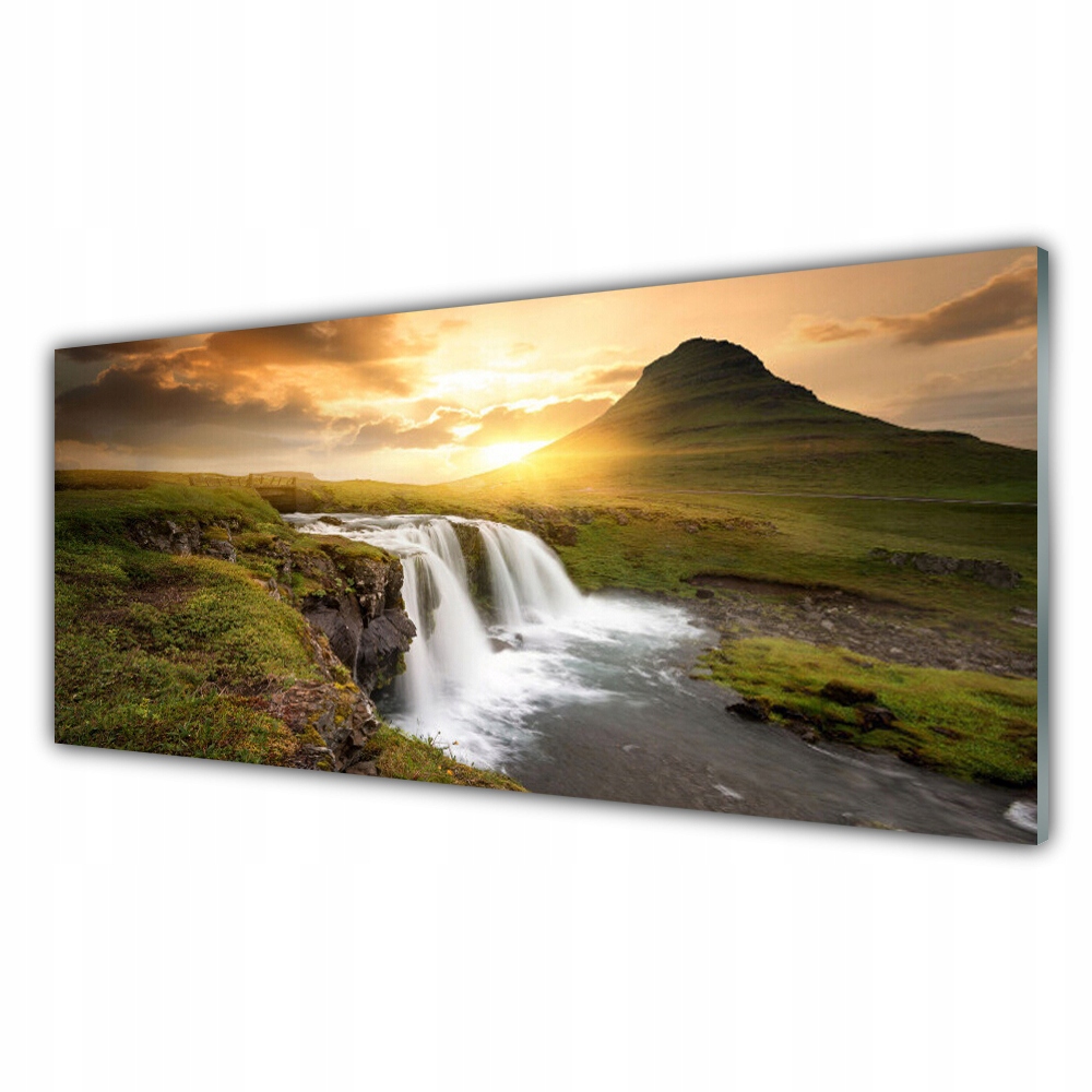 

Fotoobraz z nadrukiem 125x50 Góry Wodospad Natura