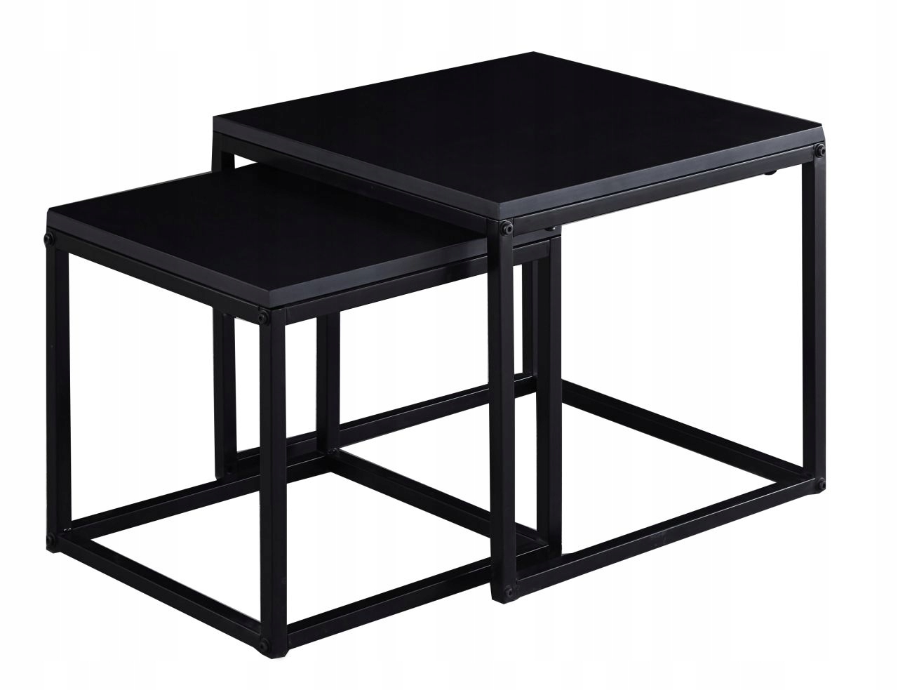 

Zestaw stolików ława Loft czarna kwadrat metal Z07