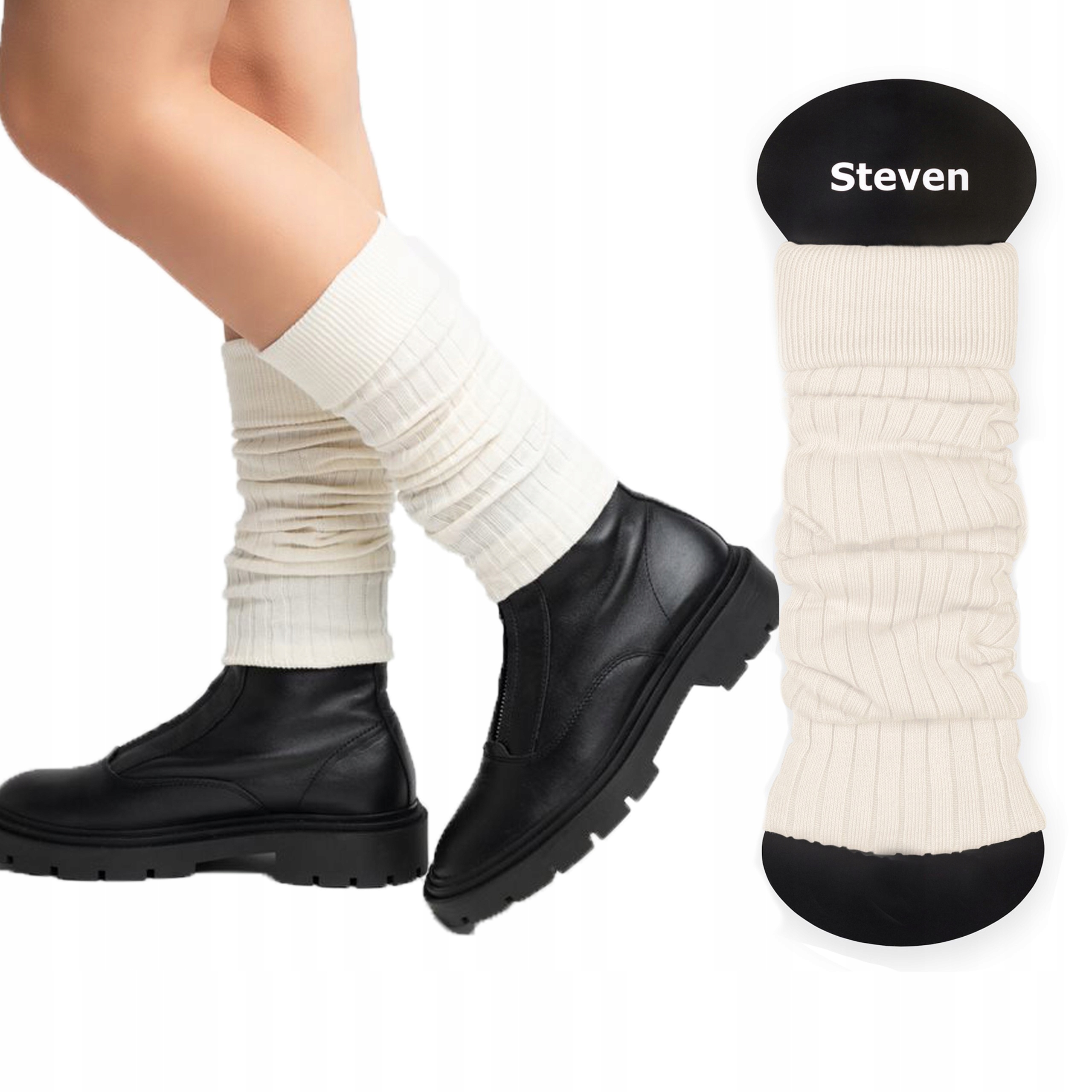 

Getry 092 Steven Ocieplacze Damskie Bawełna Ecru