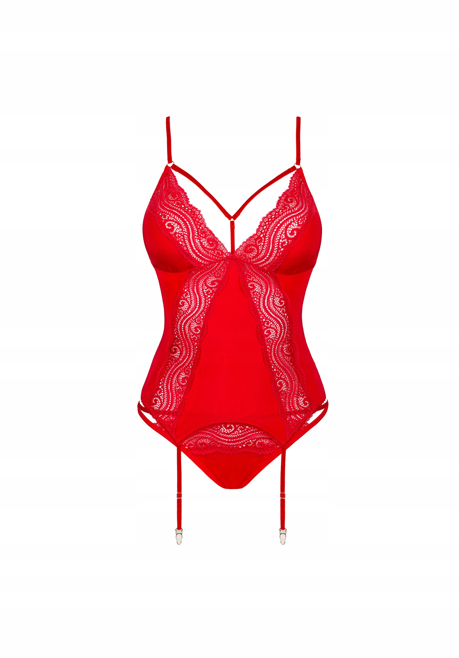 Obsessive korzet 49-6406 regular krajka velikost M/L červená