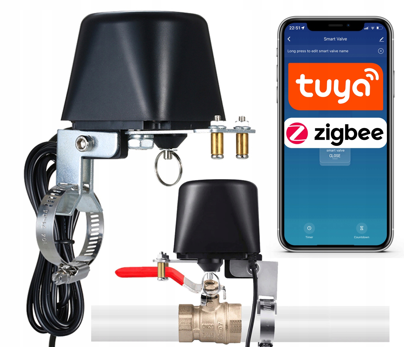 

Sterownik siłownik zawór wody gazu Tuya Zigbee