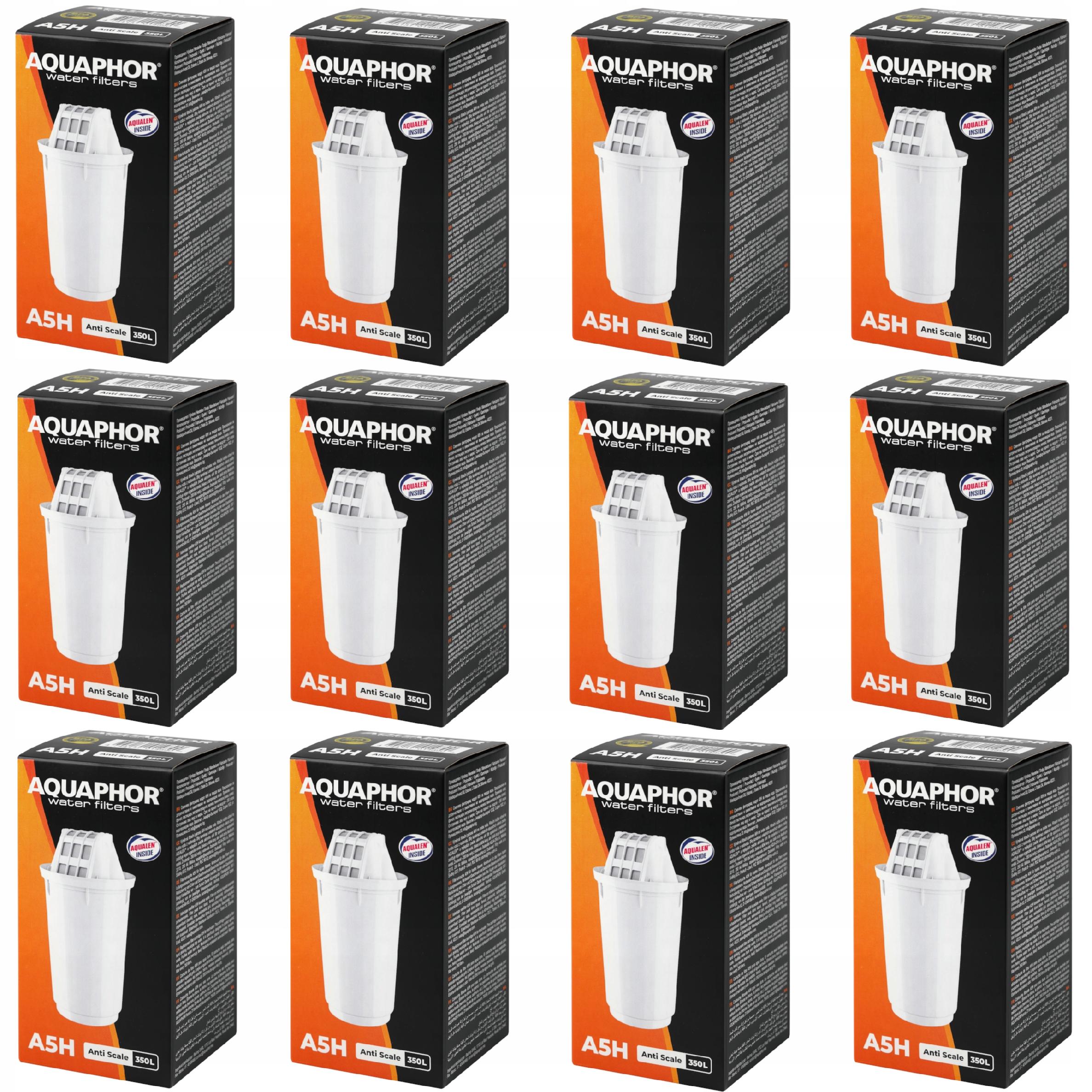 Aquaphor A5H 12 Wkładów Filtrujących Wodę, 350L, Bpa Free