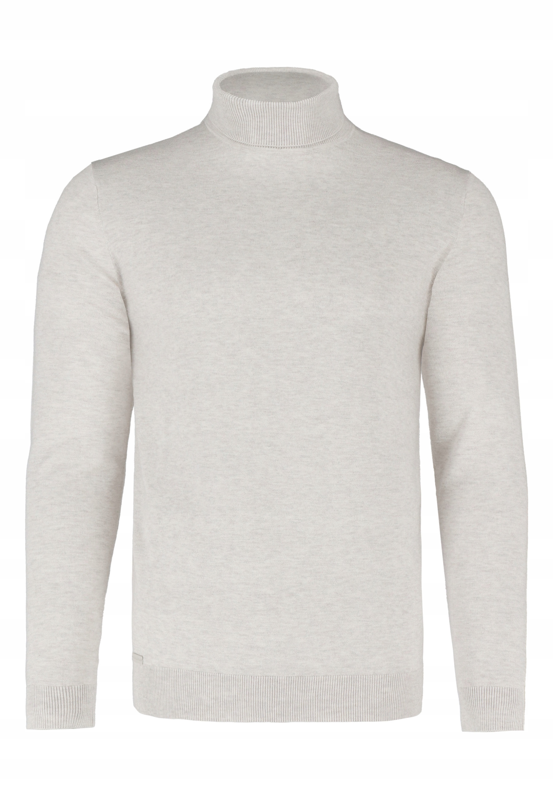 Béžovo-šedý lehký viskózový pánský svetr s rolákem Volcano S-max XXL