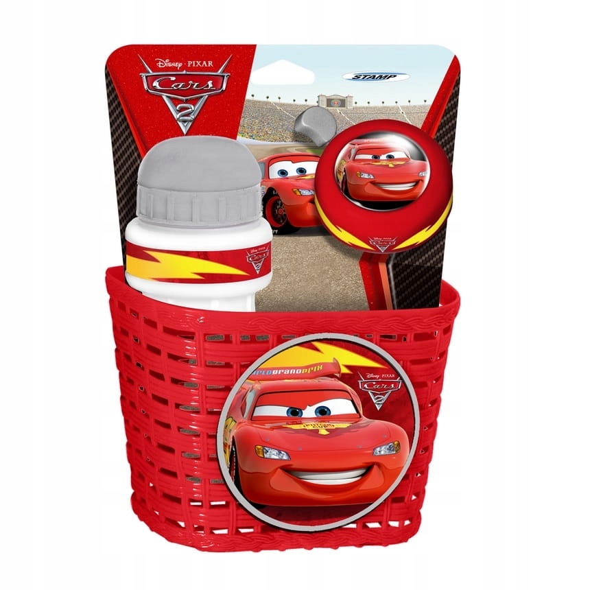 Zestaw Cars Koszyk Bidon Dzwonek Na Rower Auta
