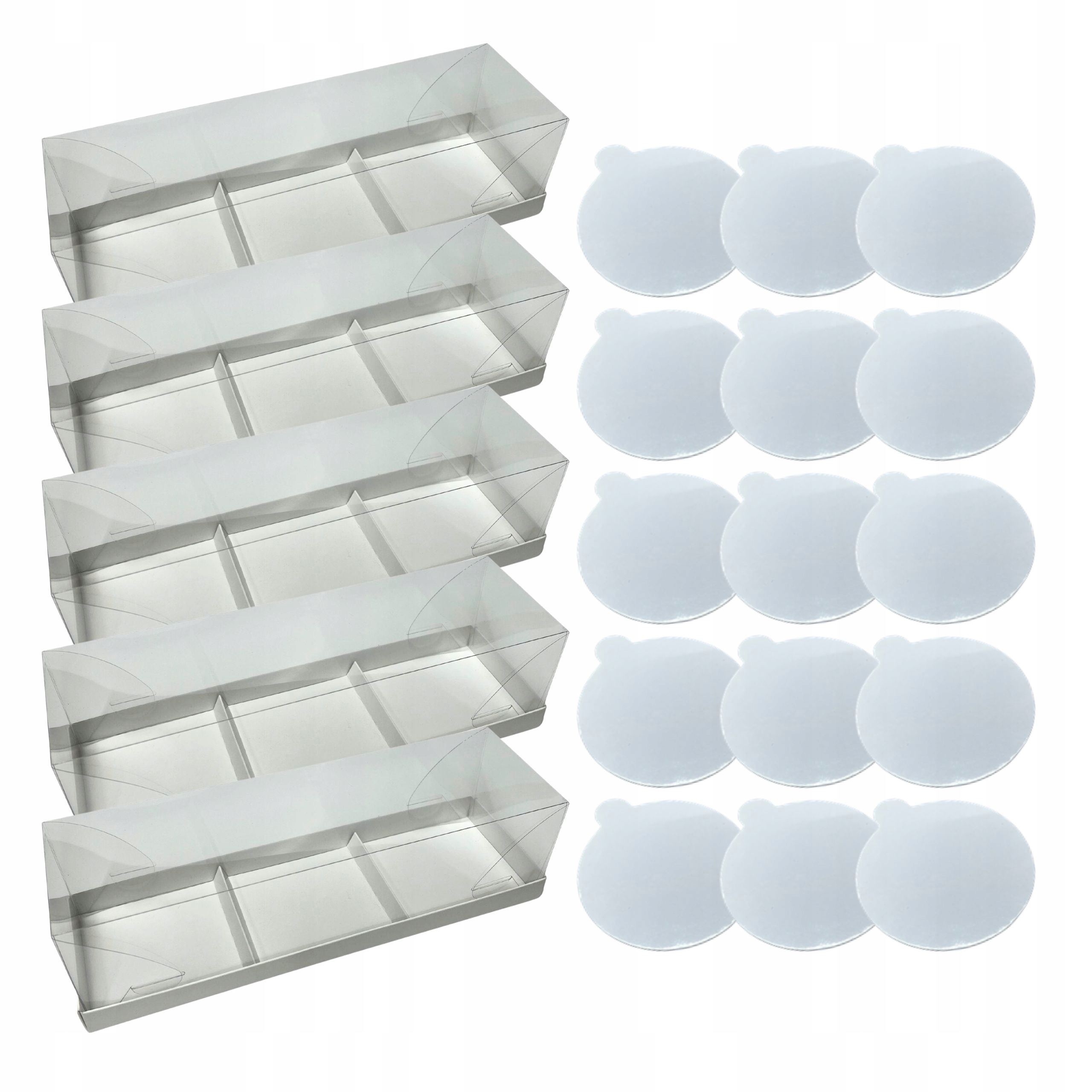 Levně Set Krabička na bílé monoporce 29x9x8 banketové podložky pod dezert