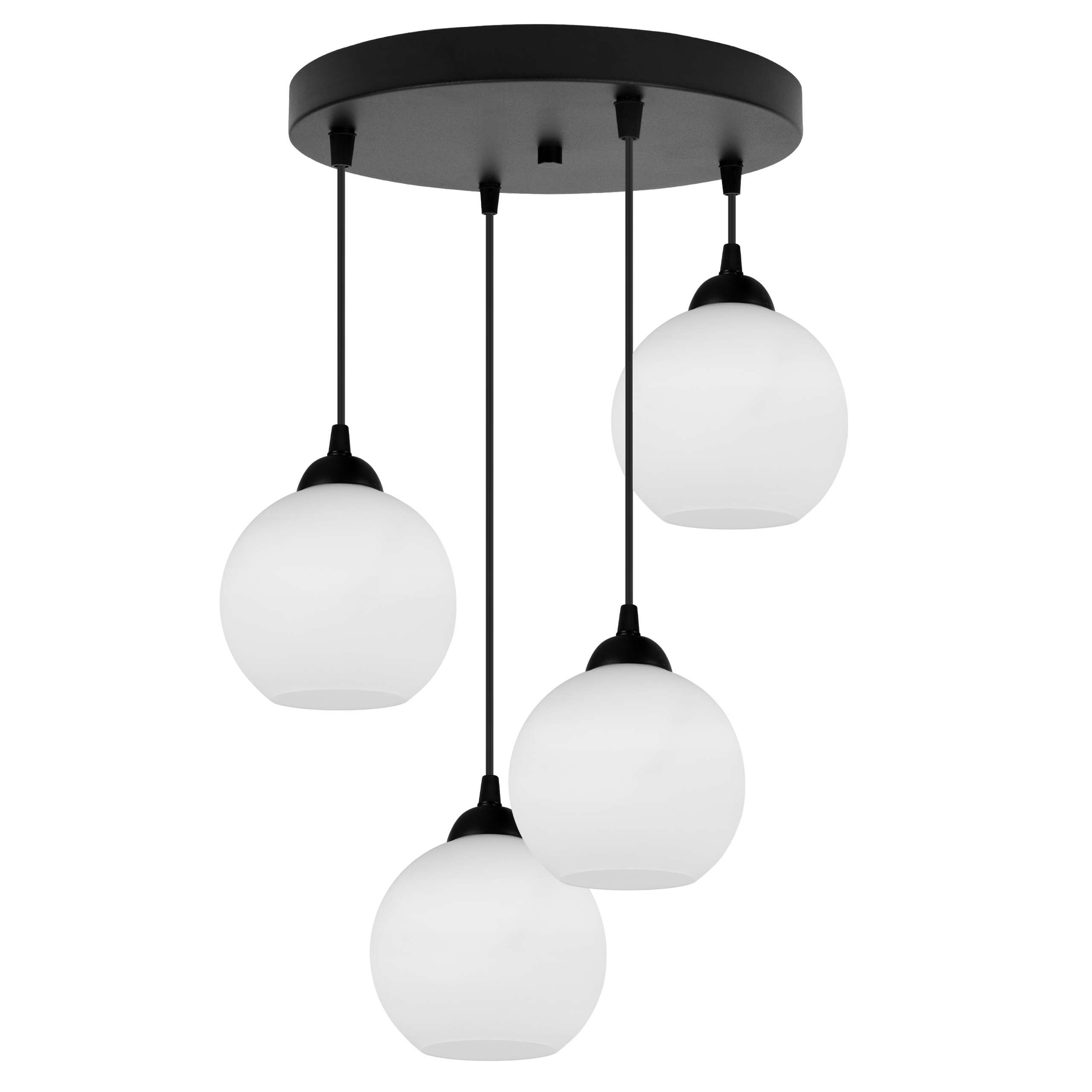 

Lampa Wisząca Klasyczna Metalowa Szklany Klosz