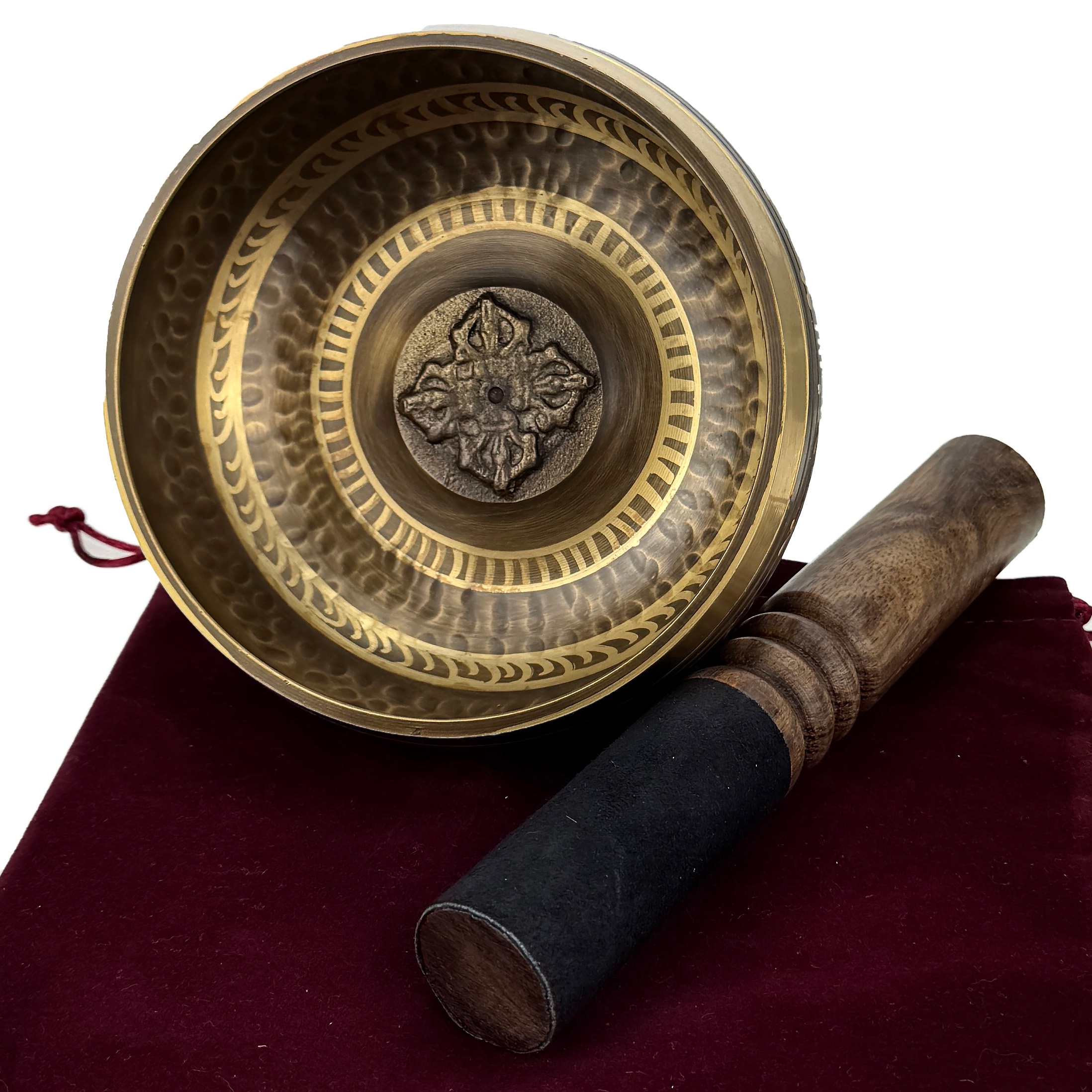 Tibetská mísa „Moudrost Tibetu“ – ručně vyrobená, 11,5 cm oboustranný rezonátor