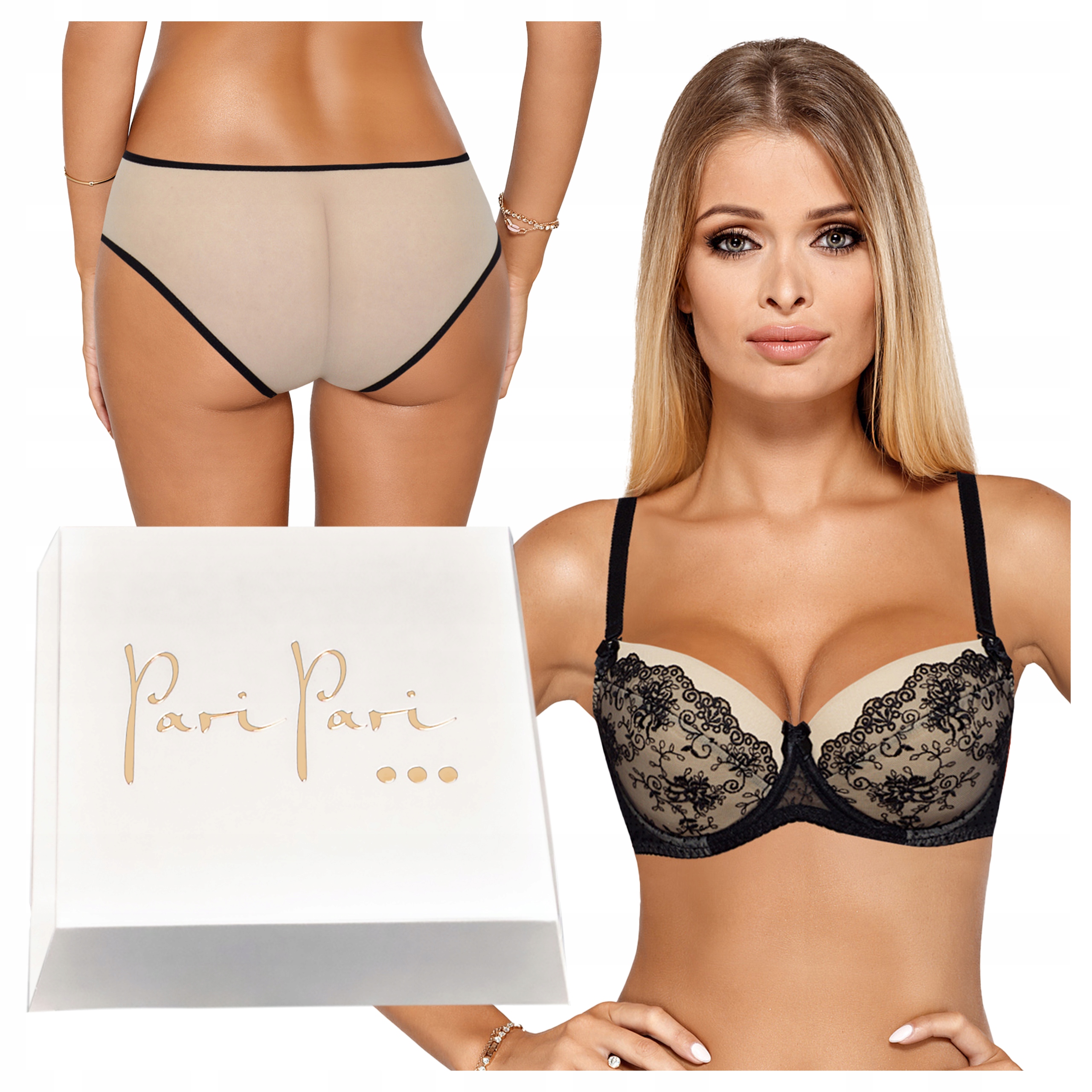 Komplet Dámské spodní prádlo Sexy Podprsenka Push Up Fíky Elegantní 65D+S