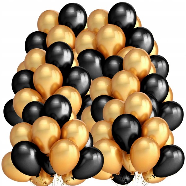 

Balony Złoto Czarne 100 Sztuk