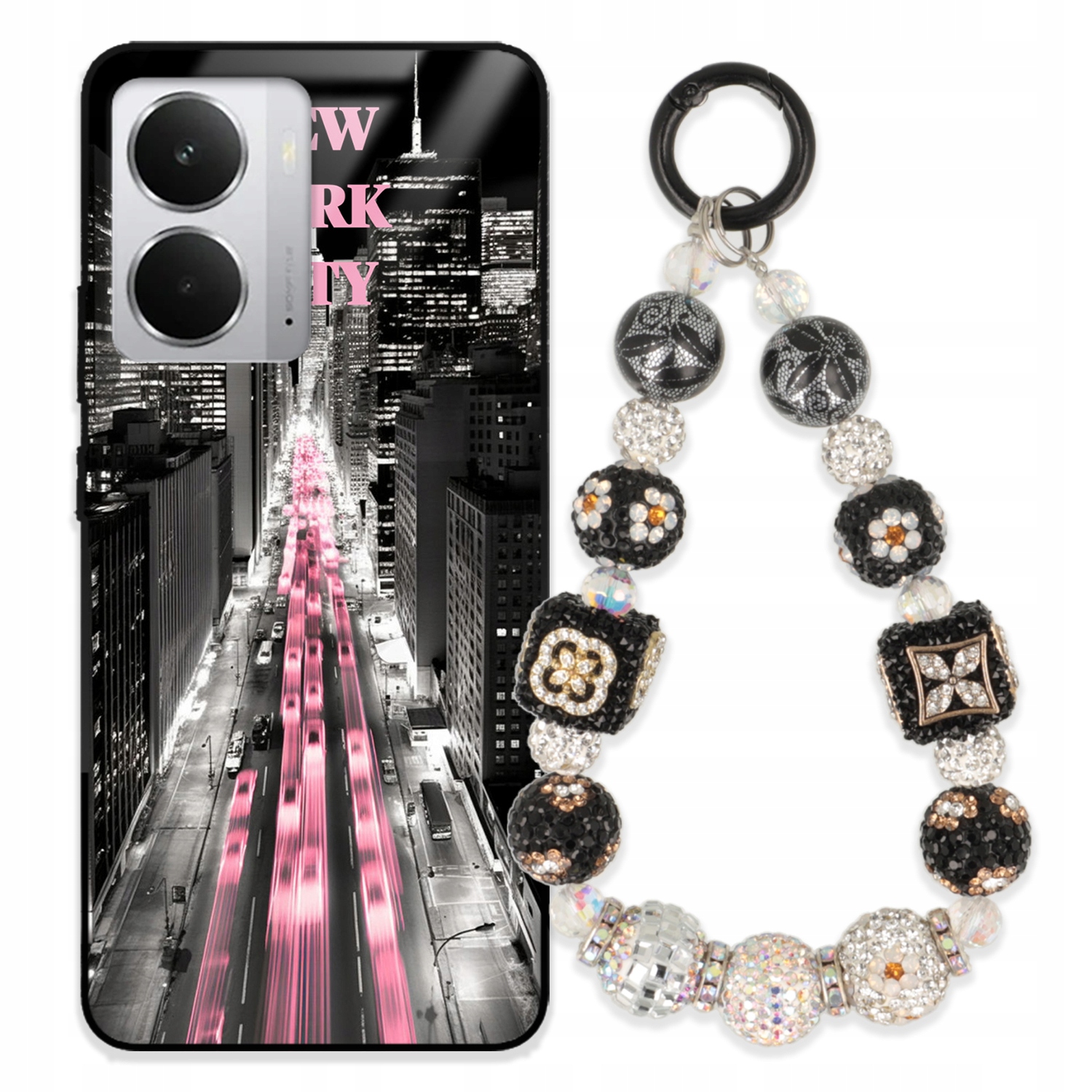 Pouzdro Pro Realme 14 4G Glass Přívěsek Na Klíče Elegantní Kryt Premium Vzory