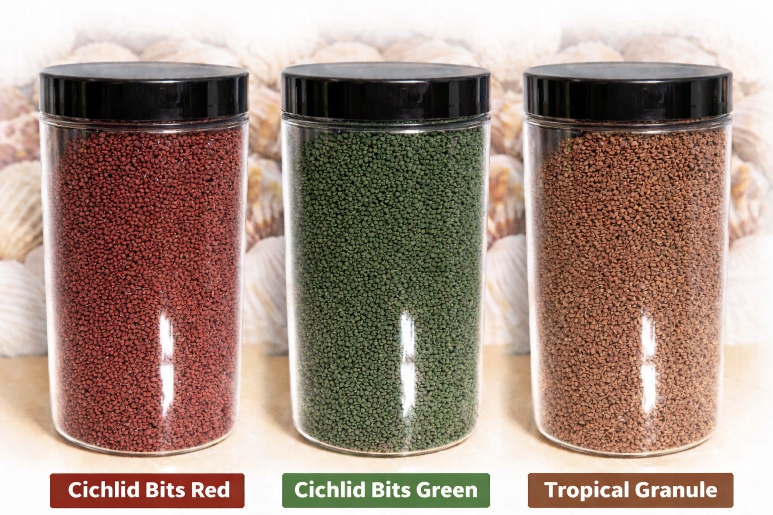 Granule pro akvarijní ryby a krevety Sada Sada krmiva 3 x 500 ml