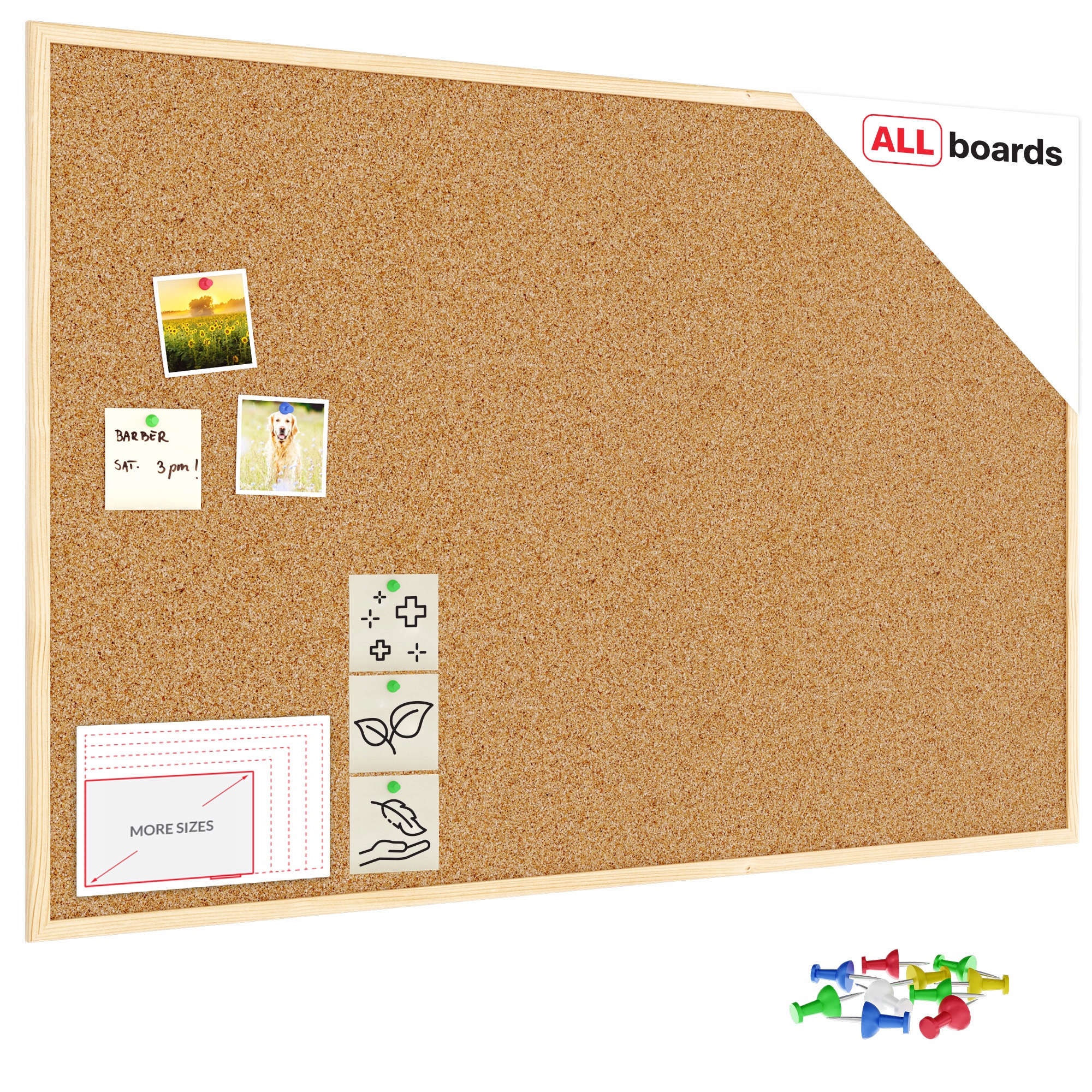 Tablica korkowa (rama drewniana) 120x80 cm