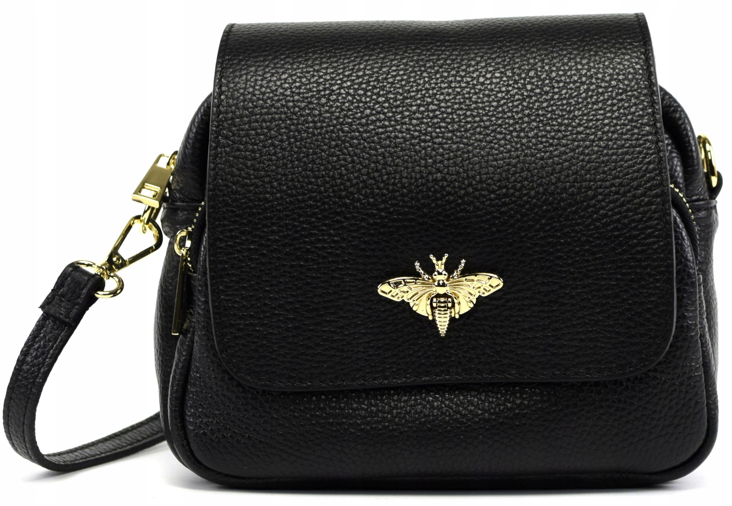 

Torebka Listonoszka Skóra Pszczółka Czarna 875A