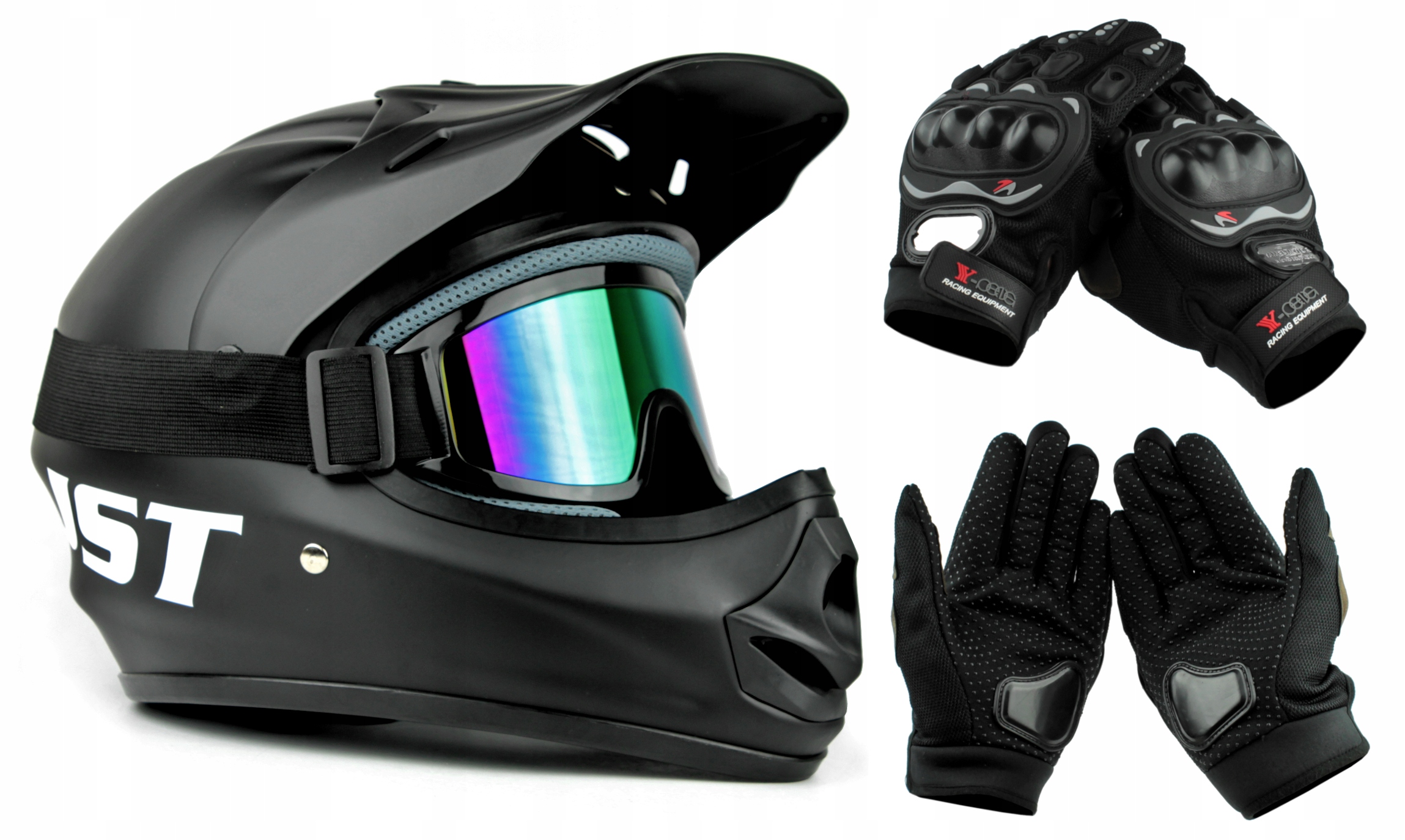 

Kask Rowerowy Jst Downhill Enduro Gogle Rękawice
