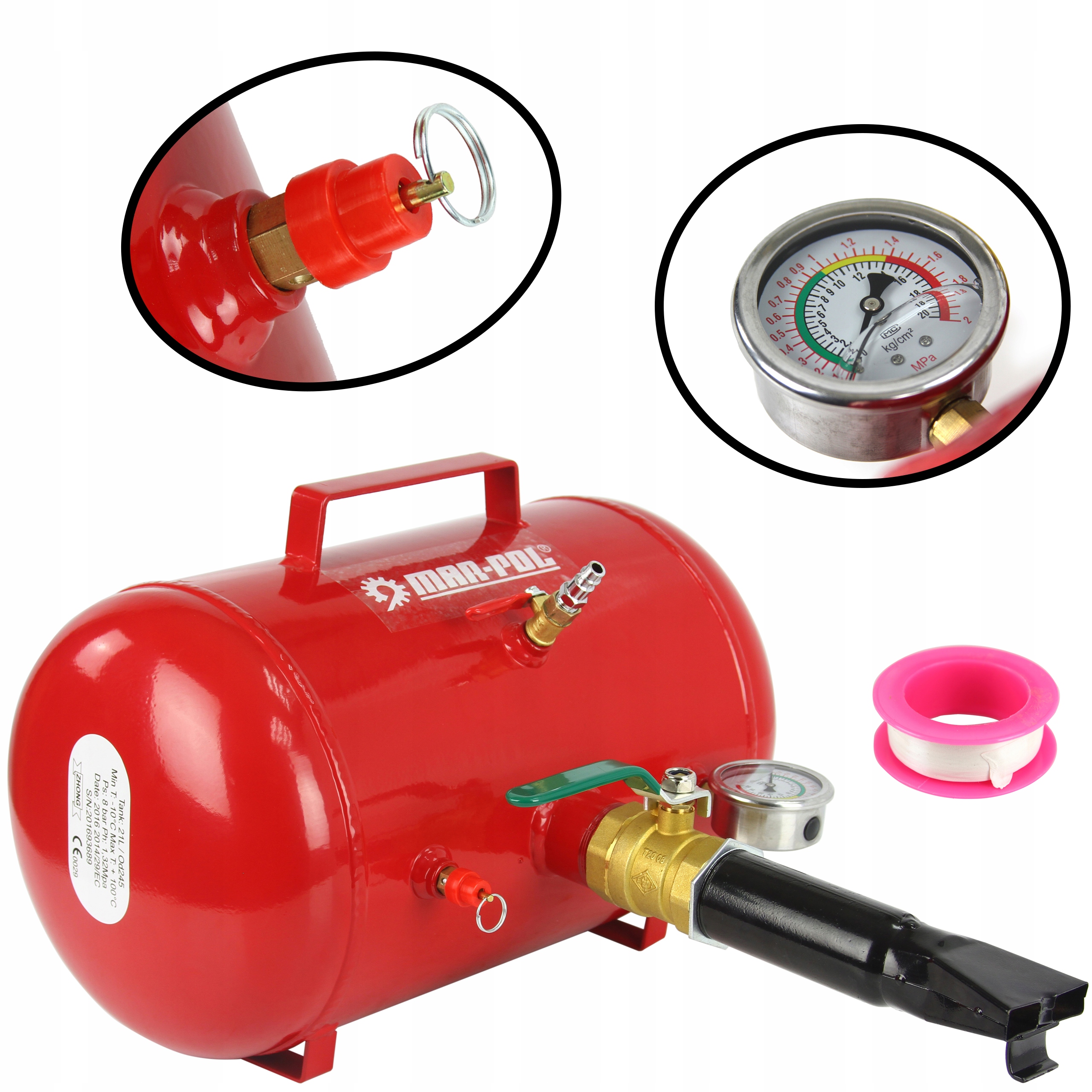 

Inflator Zbiornik Ciśnieniowy Pompowania Kół 21L