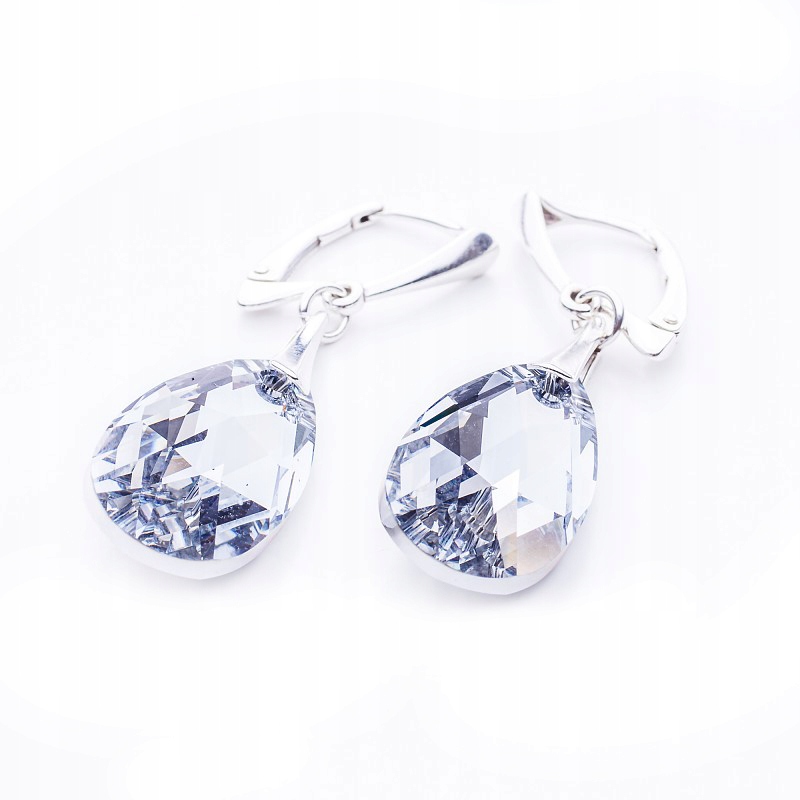 Stříbrné náušnice s kr. Swarovski Mandle 22 mm Cal