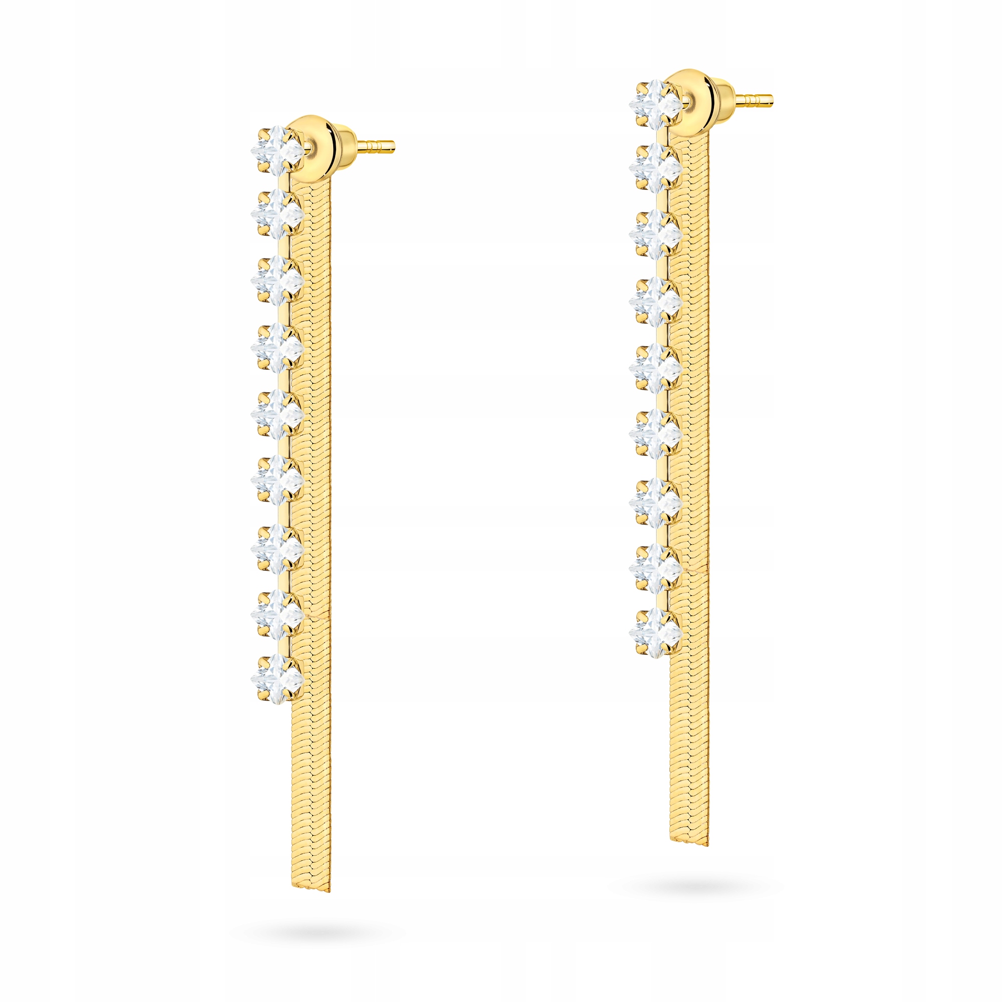 Stříbrné Náušnice Dámské na tyč ryzost 925 Závěsné se Zirkony Krabička