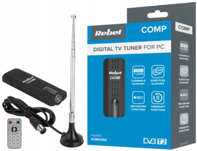 

Tuner cyfrowy Usb Tv DVB-T2 H.265 Hevc Rebel