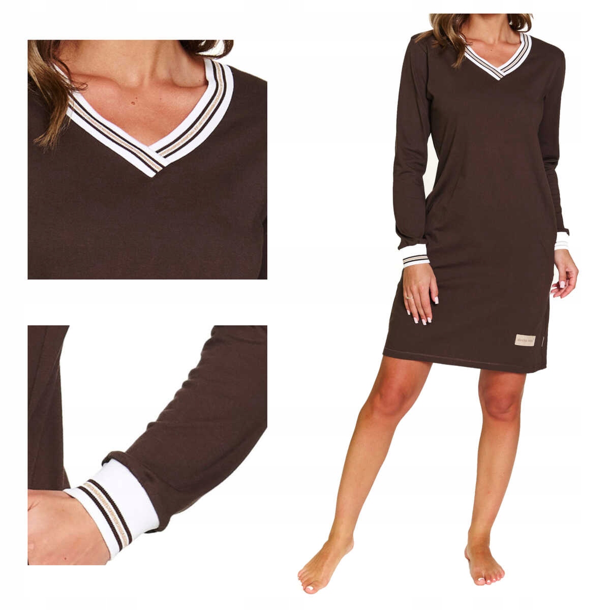 Košile noční s dlouhým rukávem Doctornap™ 4534 Brownie XL