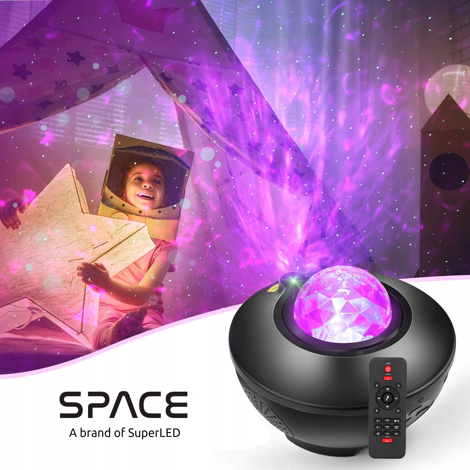 Projektor Gwiazd Rzutnik Space Lampka nocna LED Głośnik Bluetooth + pilot EAN (GTIN) 5903796190496