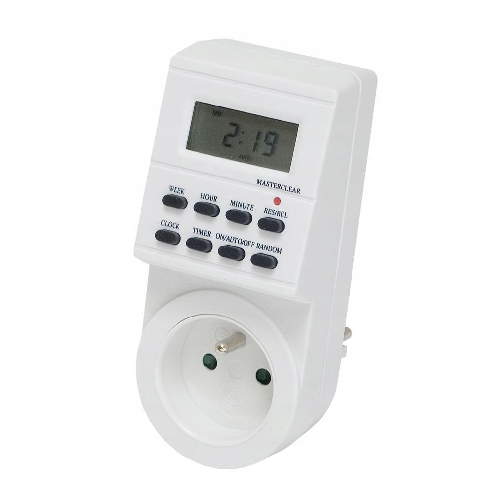 PROGRAMATOR CZASOWY CYFROWY TYDZIEŃ GNIAZDKO 230V